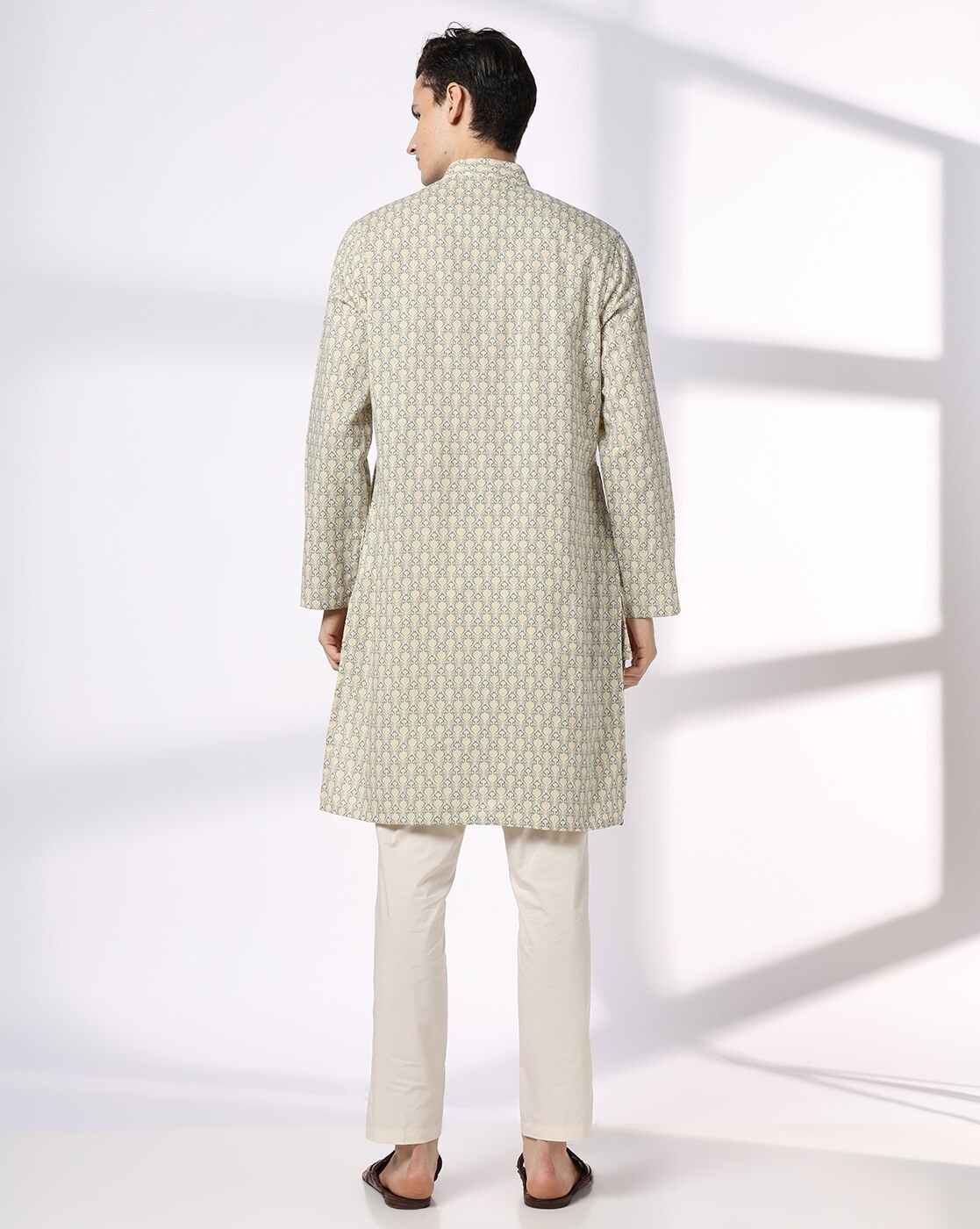 ROYAAJ | Men Printed Slim Fit Straight Kurta|2