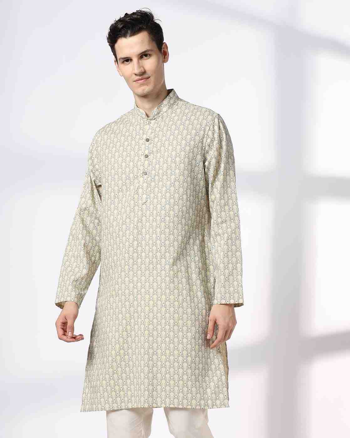 ROYAAJ | Men Printed Slim Fit Straight Kurta|3