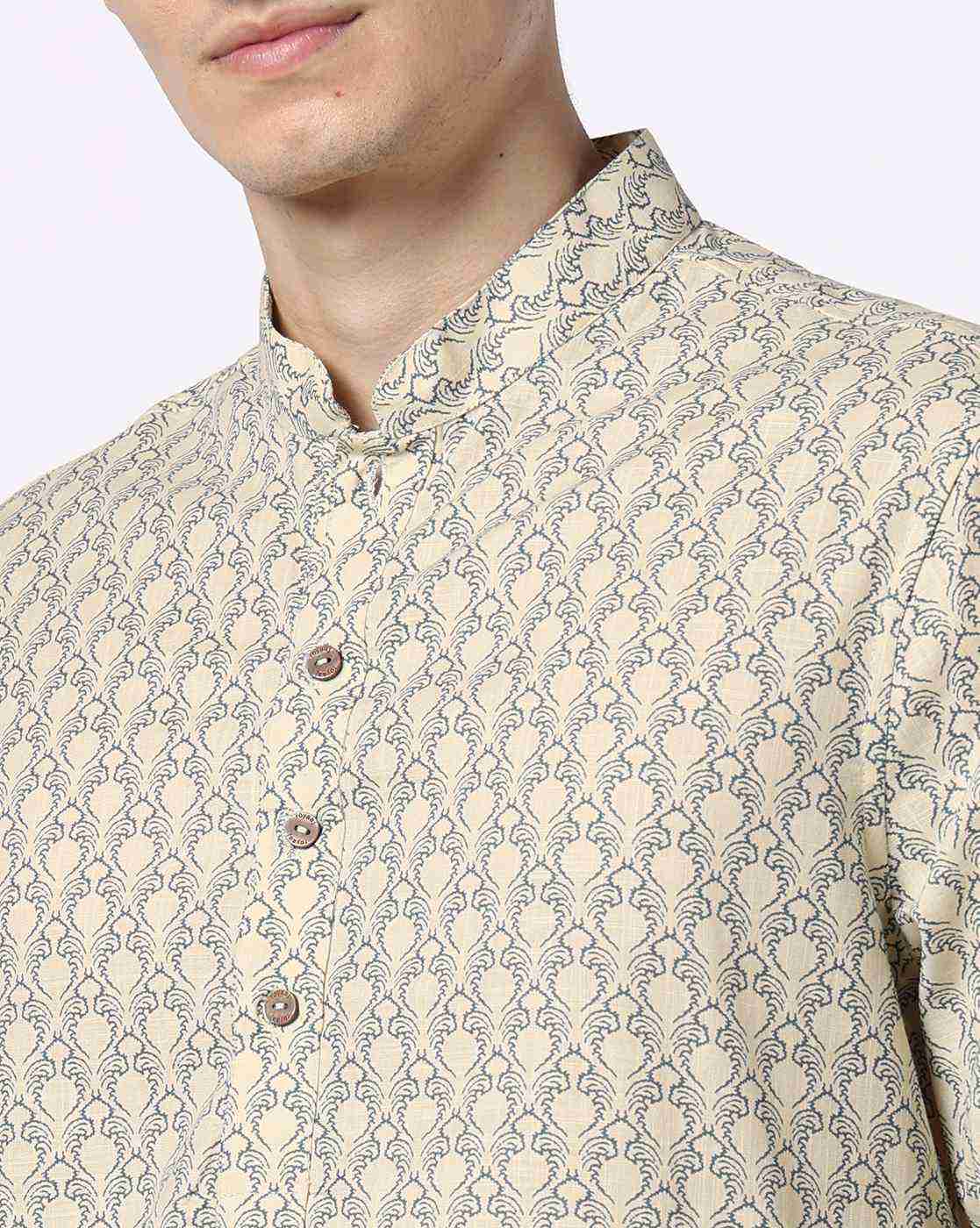 ROYAAJ | Men Printed Slim Fit Straight Kurta|4