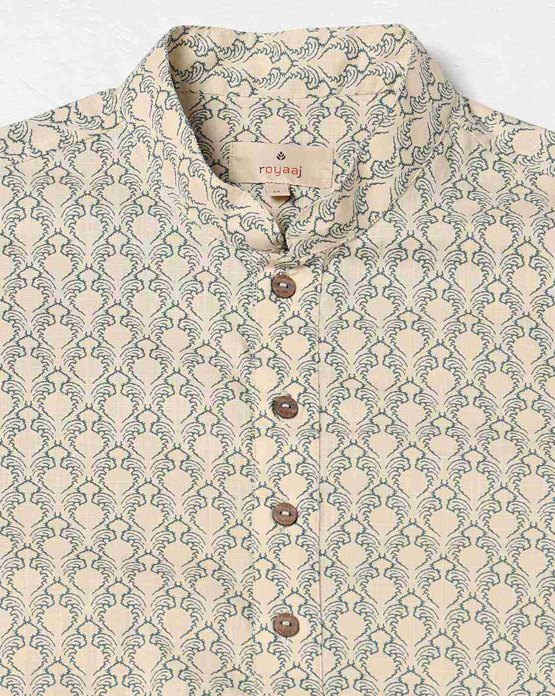 ROYAAJ | Men Printed Slim Fit Straight Kurta|6