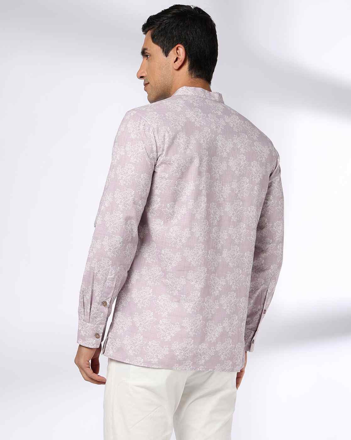 ROYAAJ | Men Printed Slim Fit Short Kurta|2