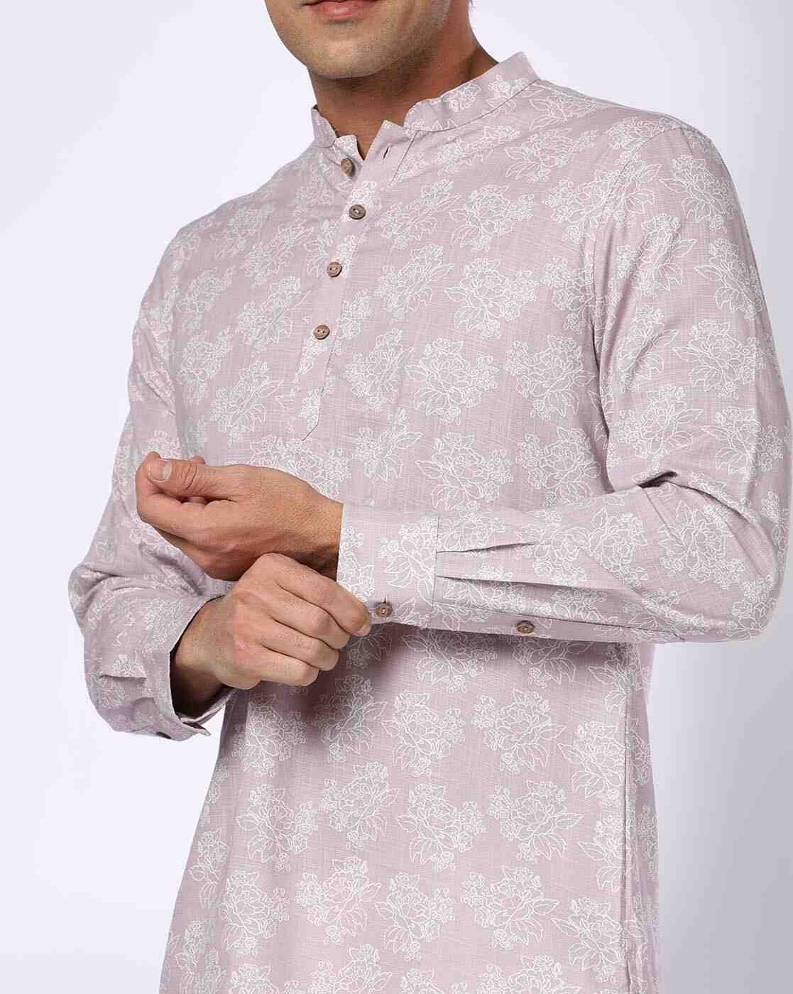 ROYAAJ | Men Printed Slim Fit Short Kurta|3