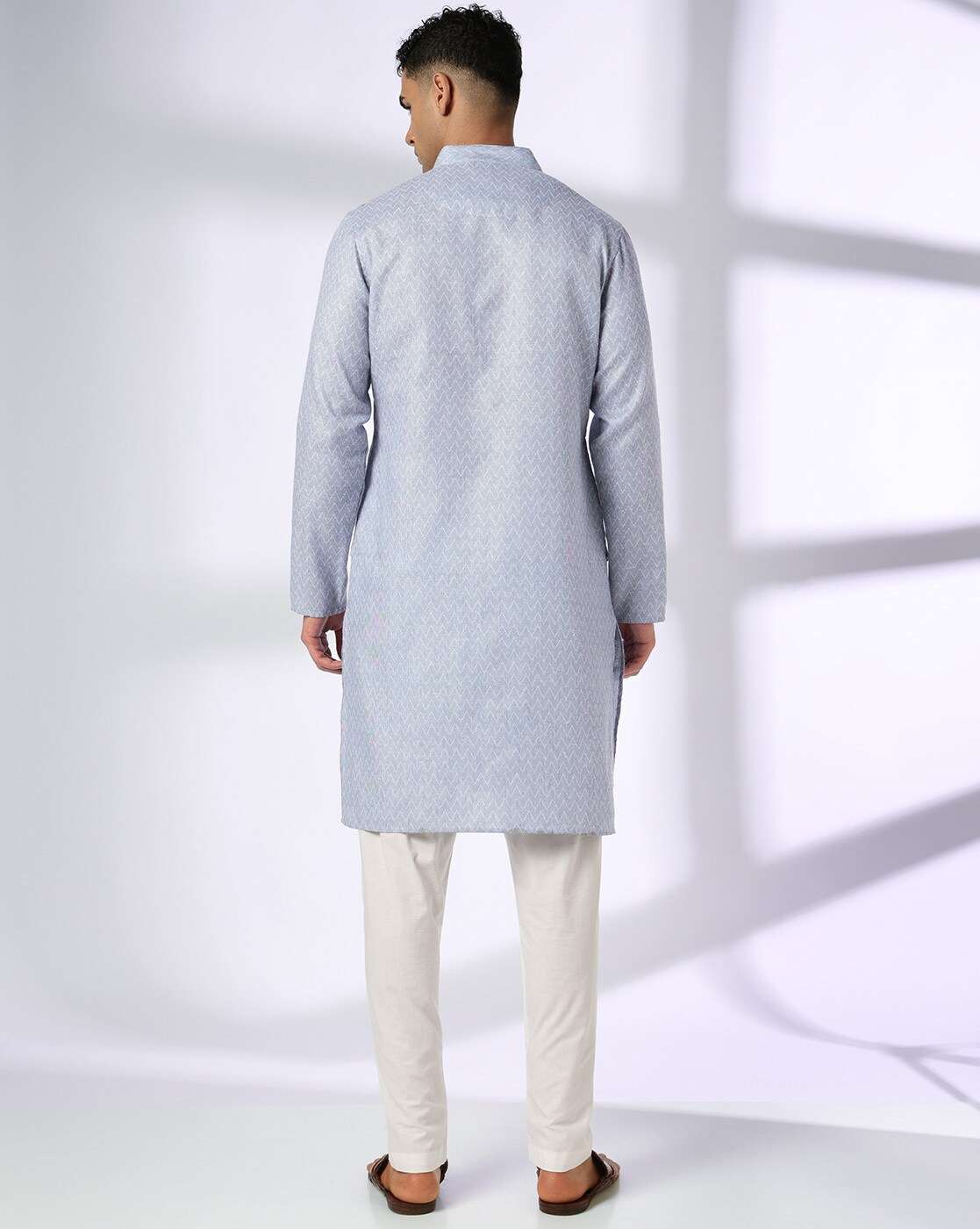ROYAAJ | Men Chevron Print Slim Fit Kurta|2
