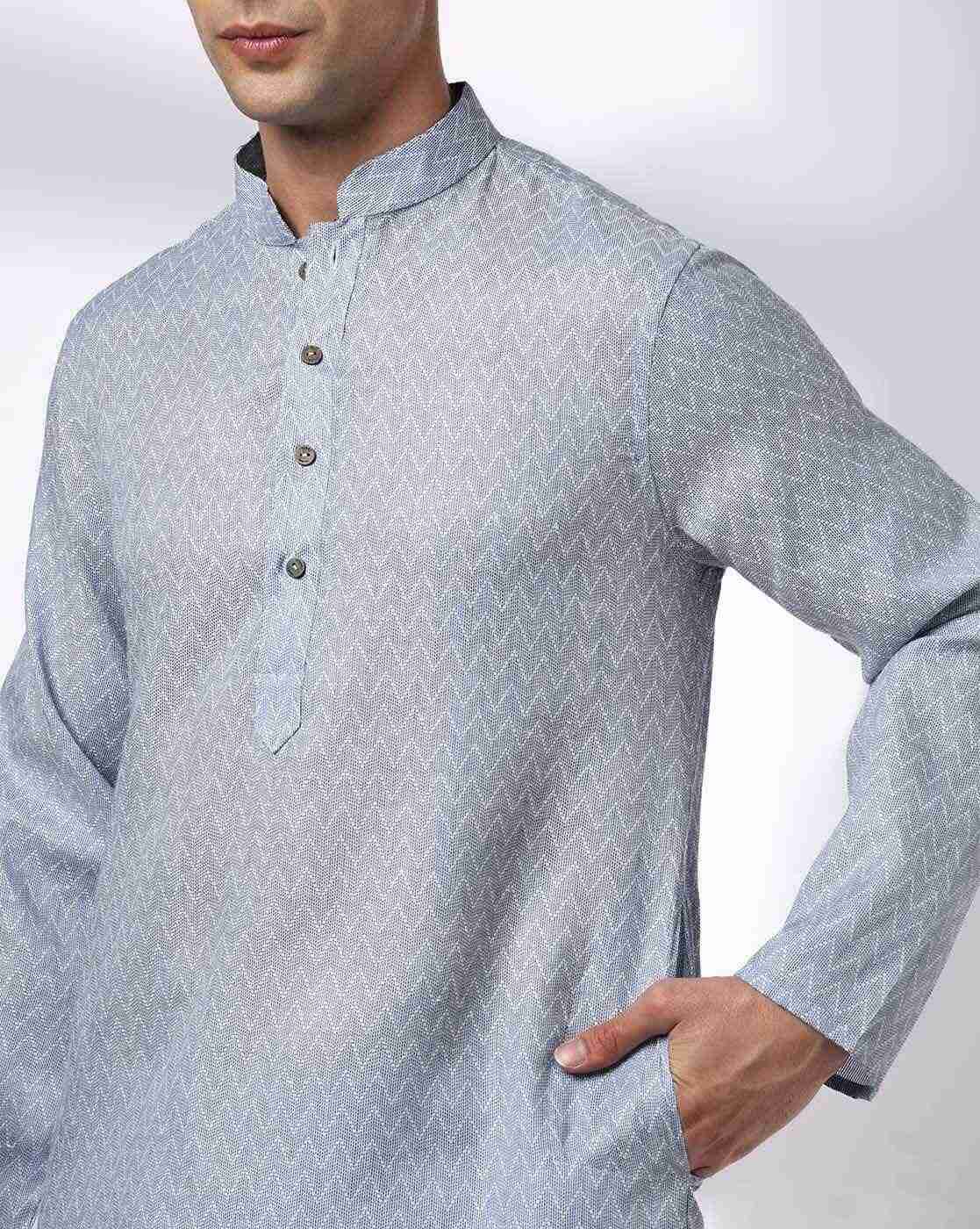 ROYAAJ | Men Chevron Print Slim Fit Kurta|3