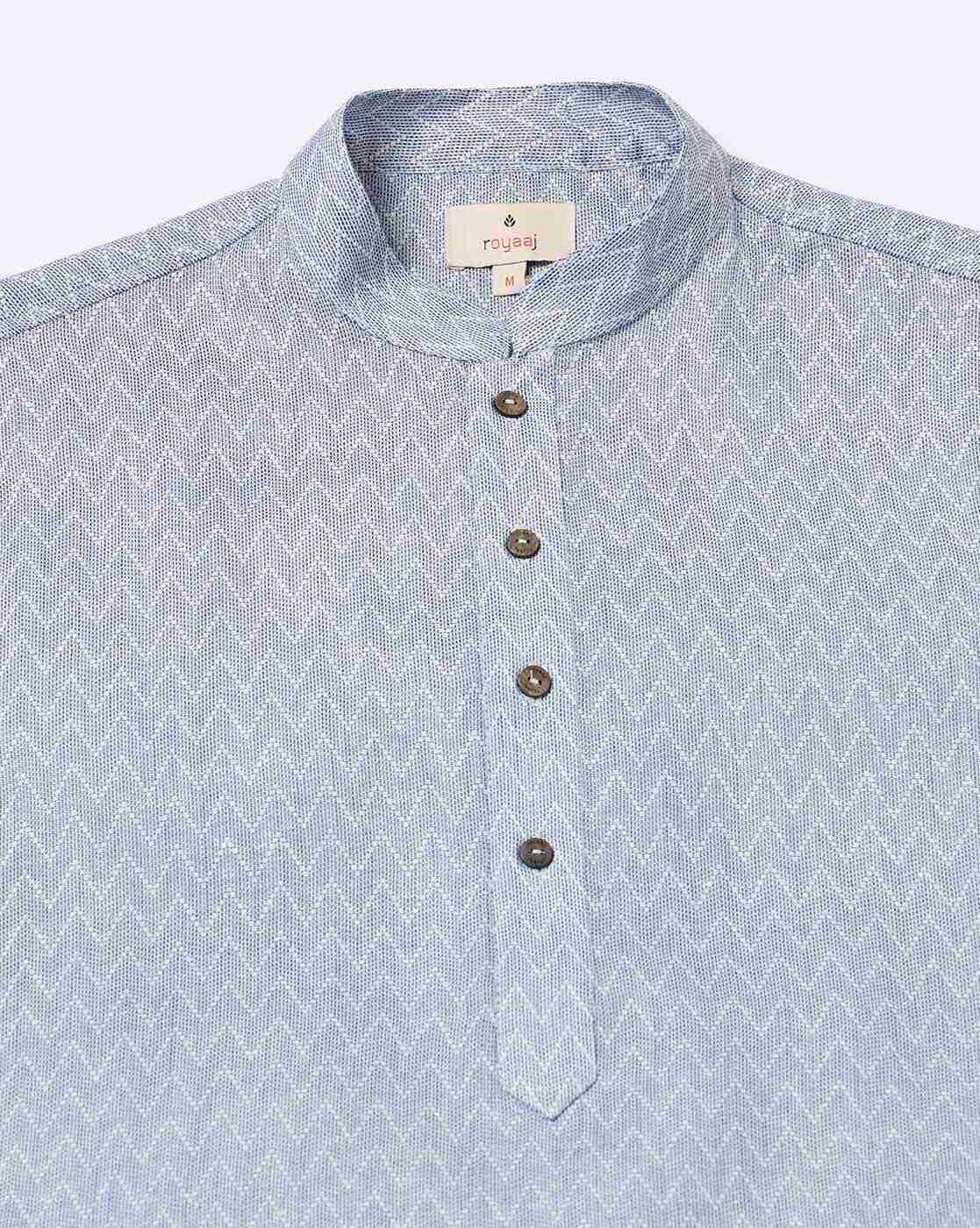 ROYAAJ | Men Chevron Print Slim Fit Kurta|4