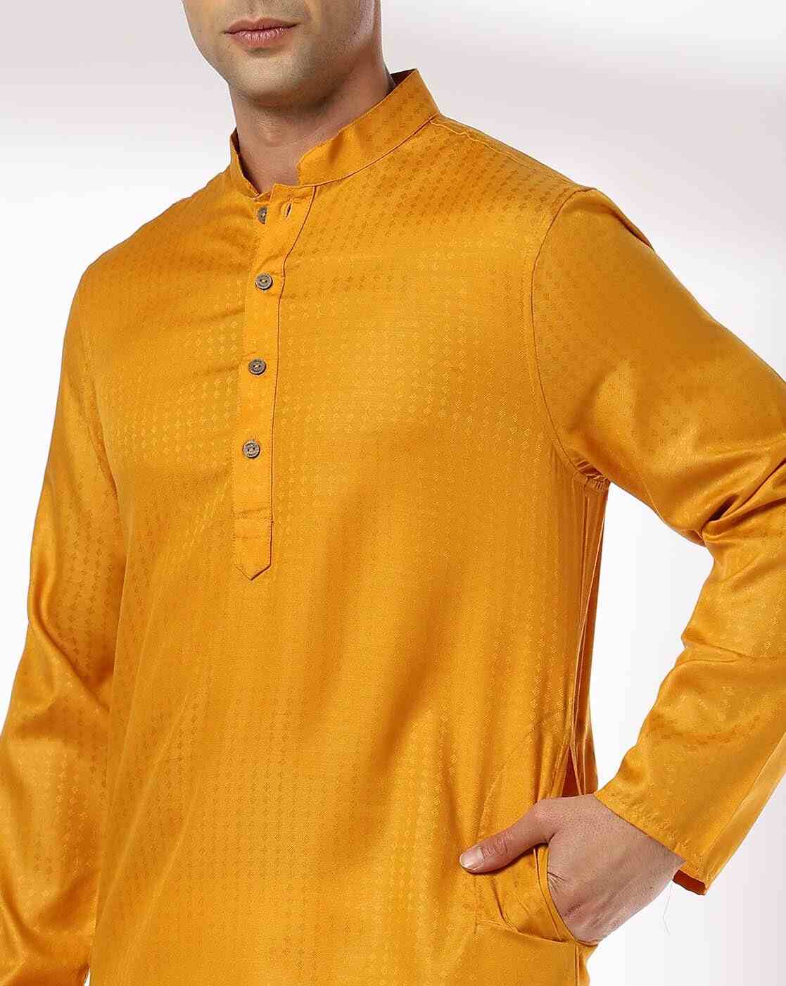ROYAAJ | Men Patterned Slim Fit Kurta|4