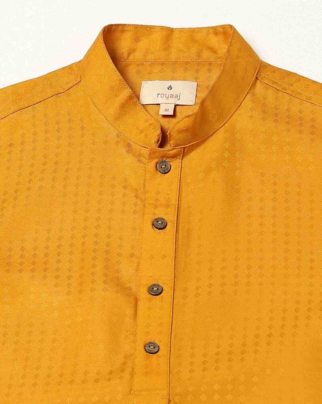 ROYAAJ | Men Patterned Slim Fit Kurta|5