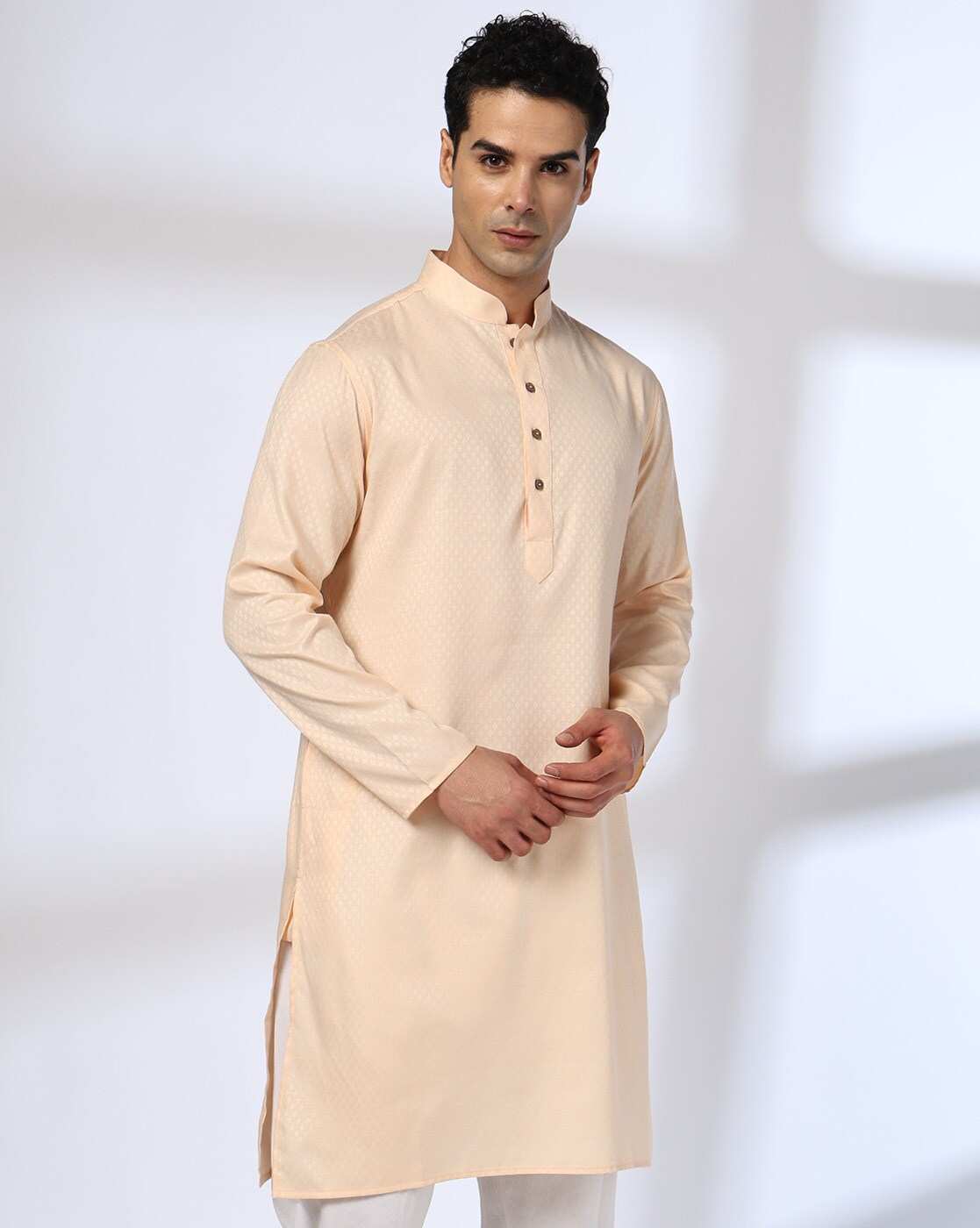 Men Geometric Print Slim Fit Kurta