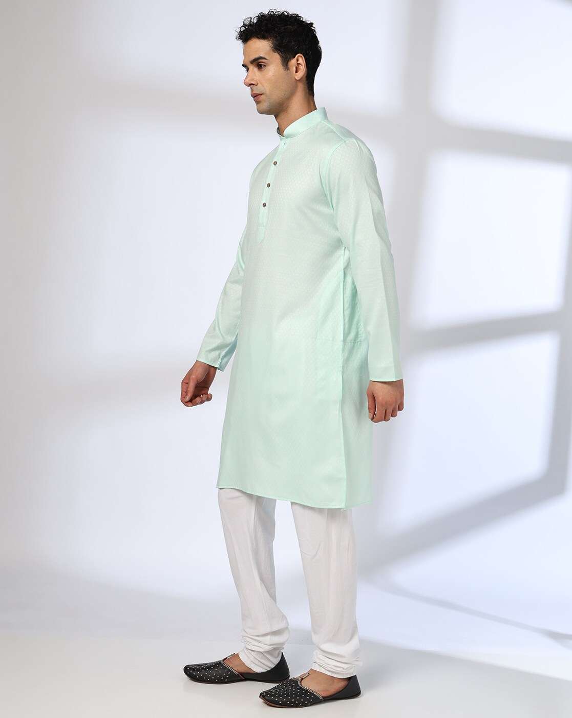 ROYAAJ | Men Geometric Print Slim Fit Kurta|2