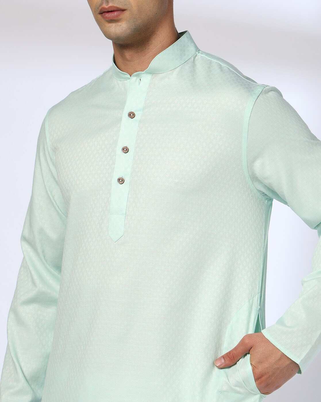 ROYAAJ | Men Geometric Print Slim Fit Kurta|4