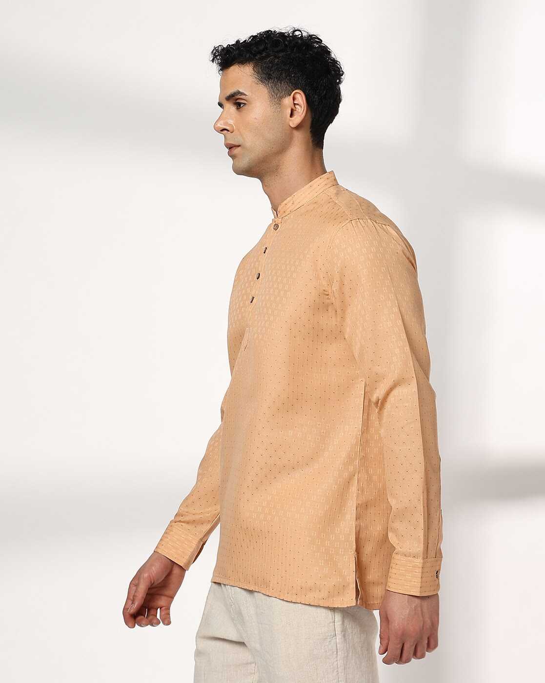 ROYAAJ | Men Printed Slim Fit Short Kurta