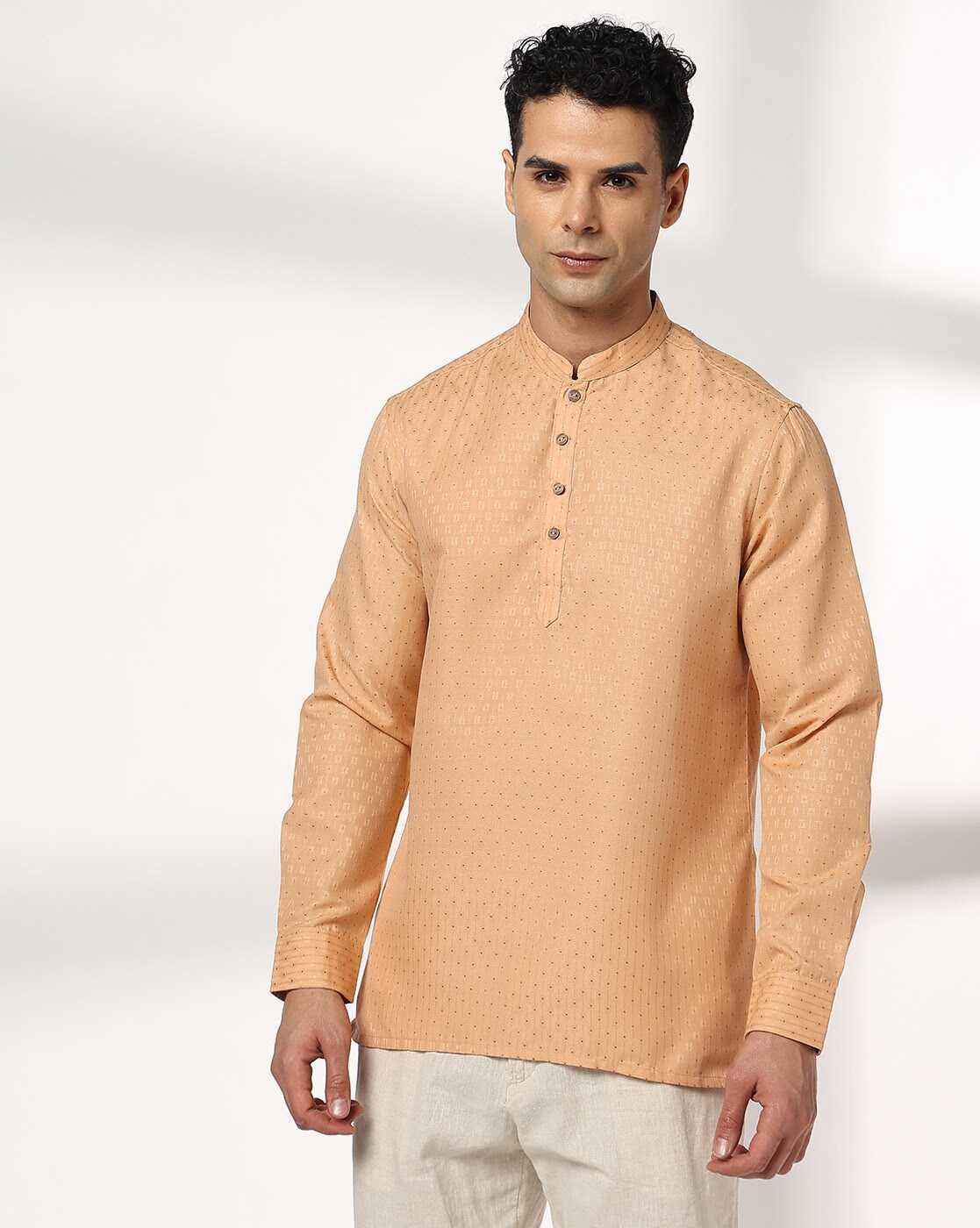 ROYAAJ | Men Printed Slim Fit Short Kurta|3
