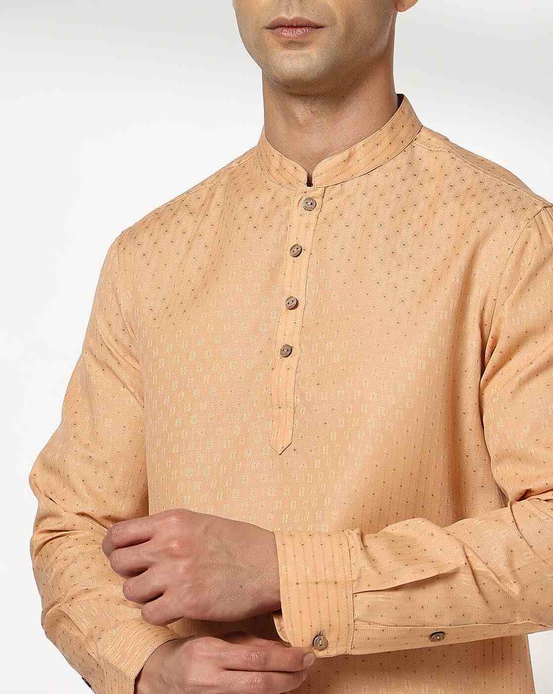 ROYAAJ | Men Printed Slim Fit Short Kurta|4