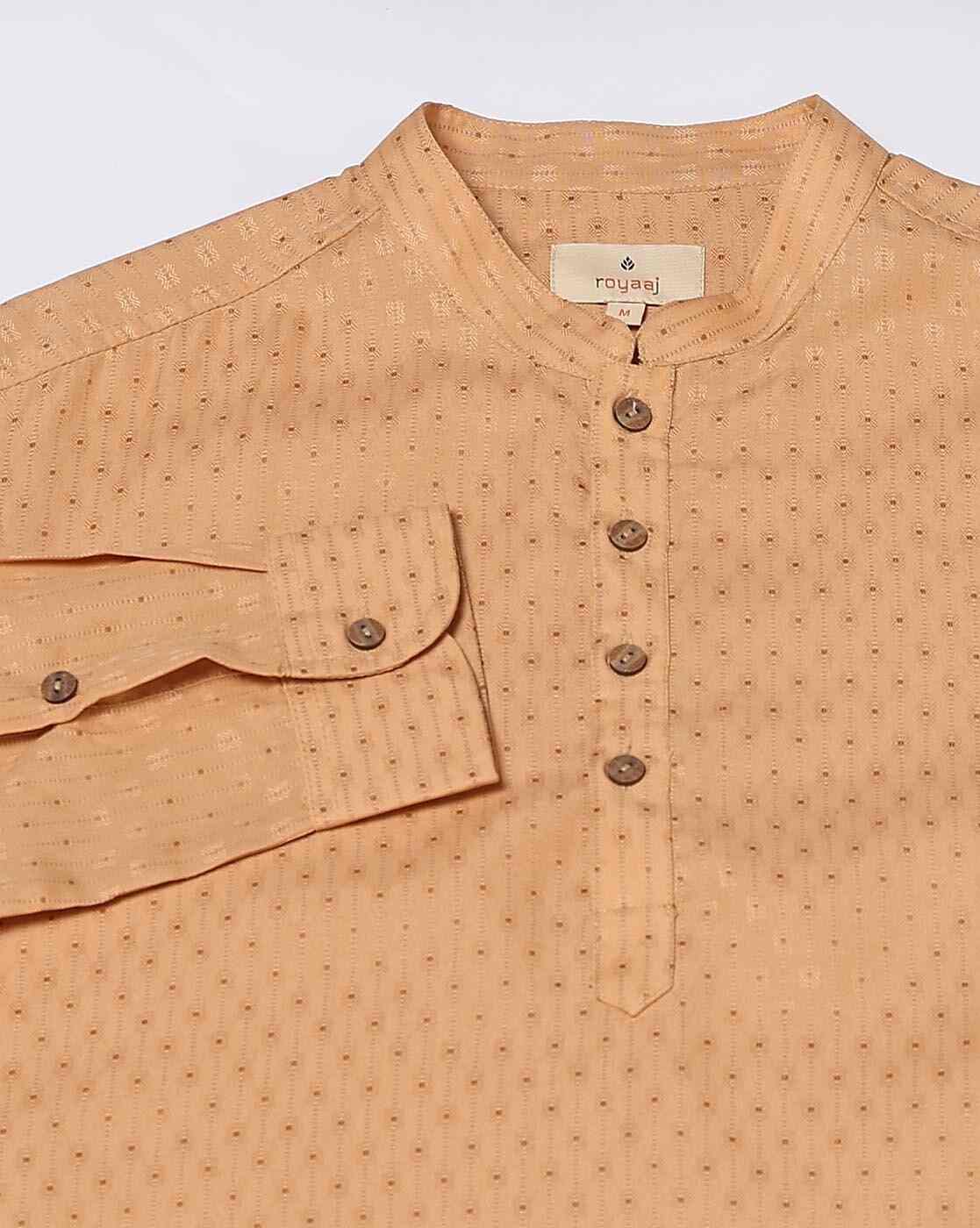 ROYAAJ | Men Printed Slim Fit Short Kurta|5
