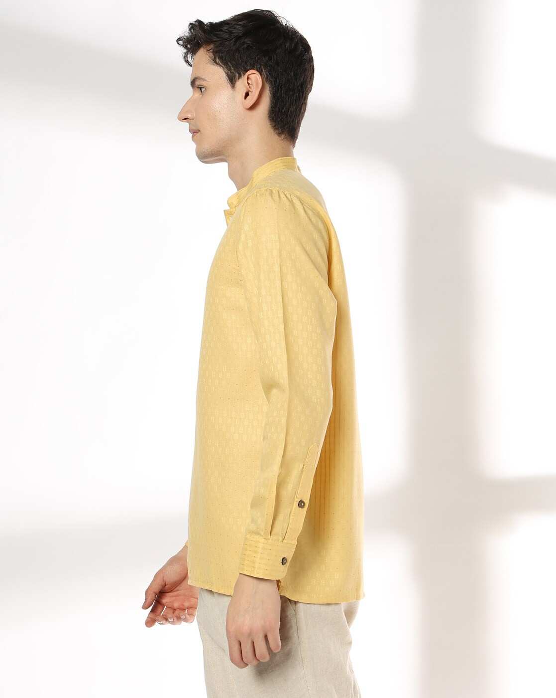 ROYAAJ | Men Self-Weaved Slim Fit Shirt Kurta