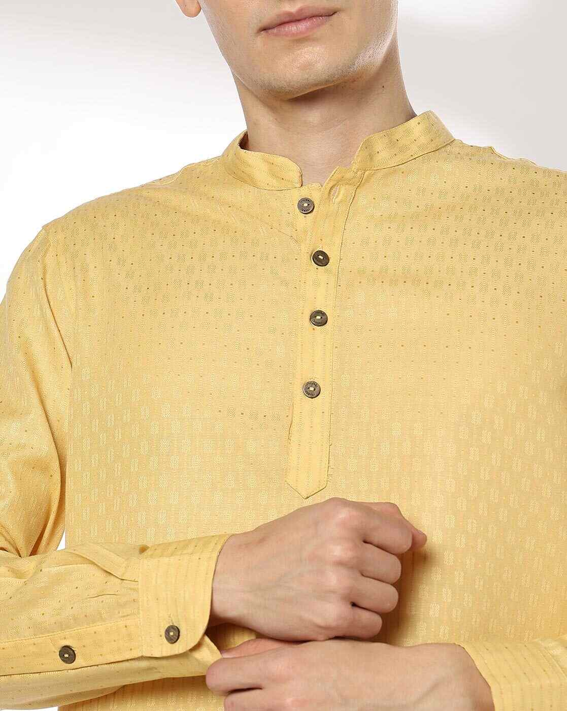 ROYAAJ | Men Self-Weaved Slim Fit Shirt Kurta|4
