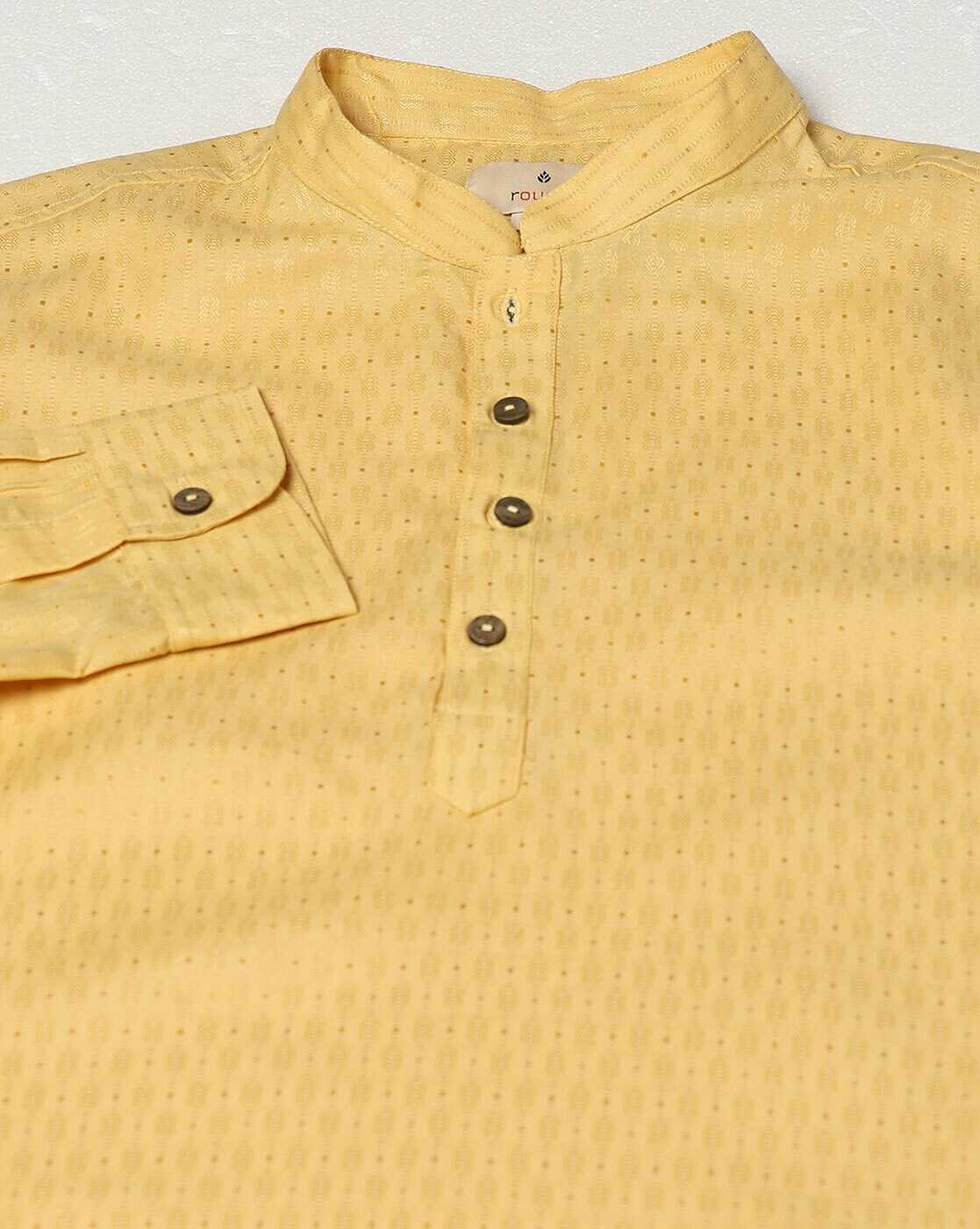 ROYAAJ | Men Self-Weaved Slim Fit Shirt Kurta|5