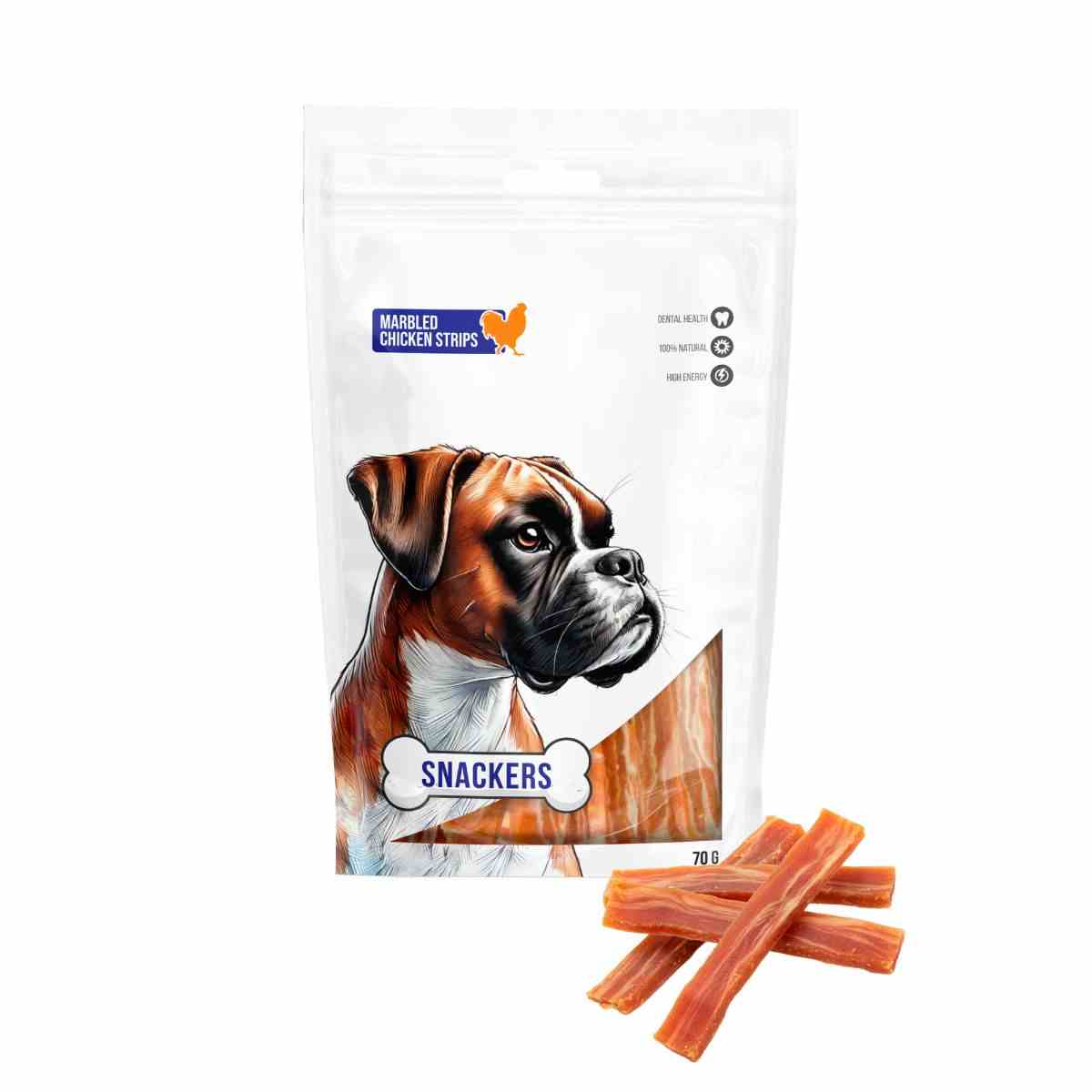 Snackers Marbled Chicken Strips Dog Treats, 70 g
