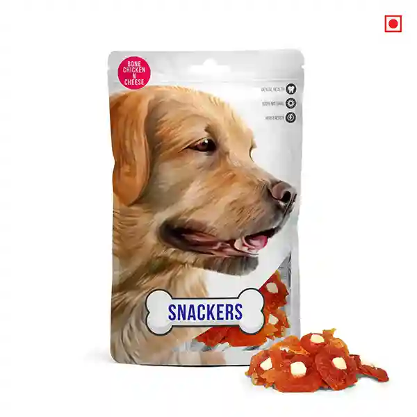 Snackers Bone Chicken and Cheese Dog Treats - 70g