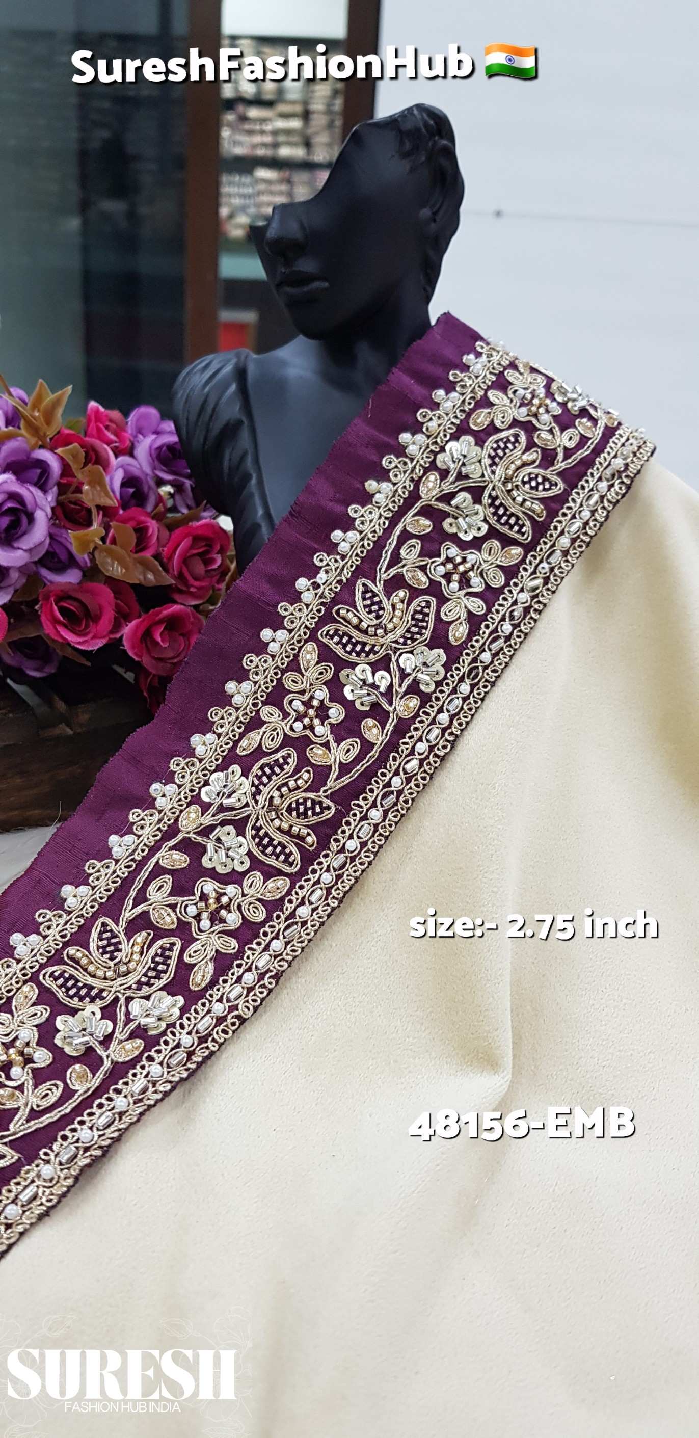 Wine Whisper Embroidery Lace