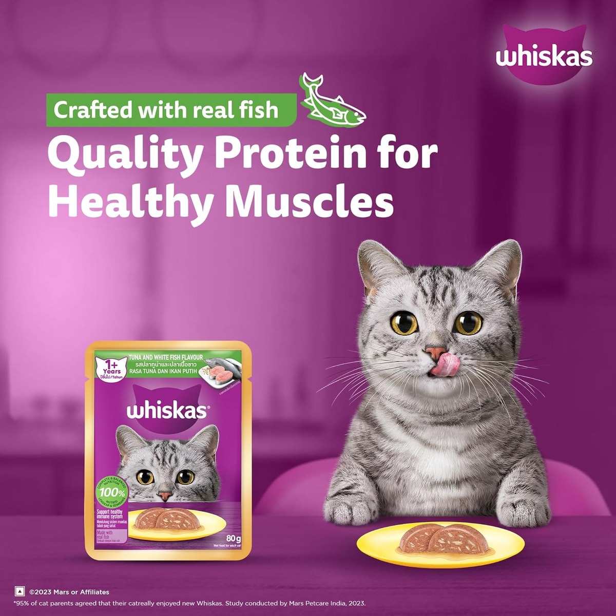 Whiskas Tune & White Fish in Jelly Wet Cat (1+ year) Food, 80g