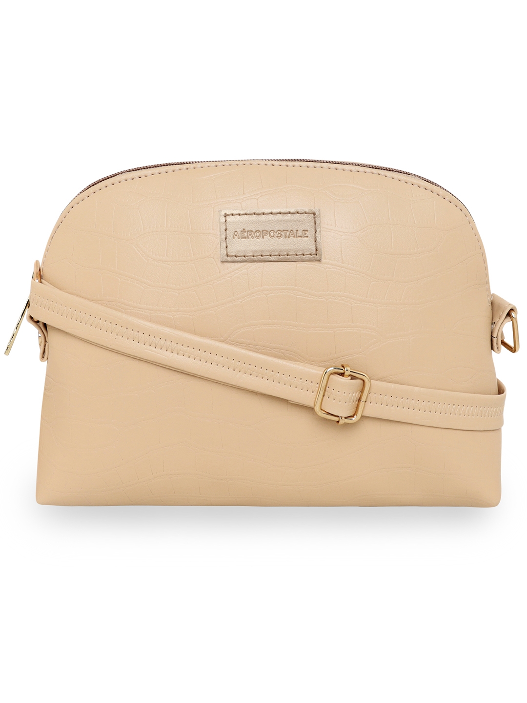 Aeropostale | Aeropostale Textured Kylie PU Sling Bag with non-detachable strap (Cream) 0