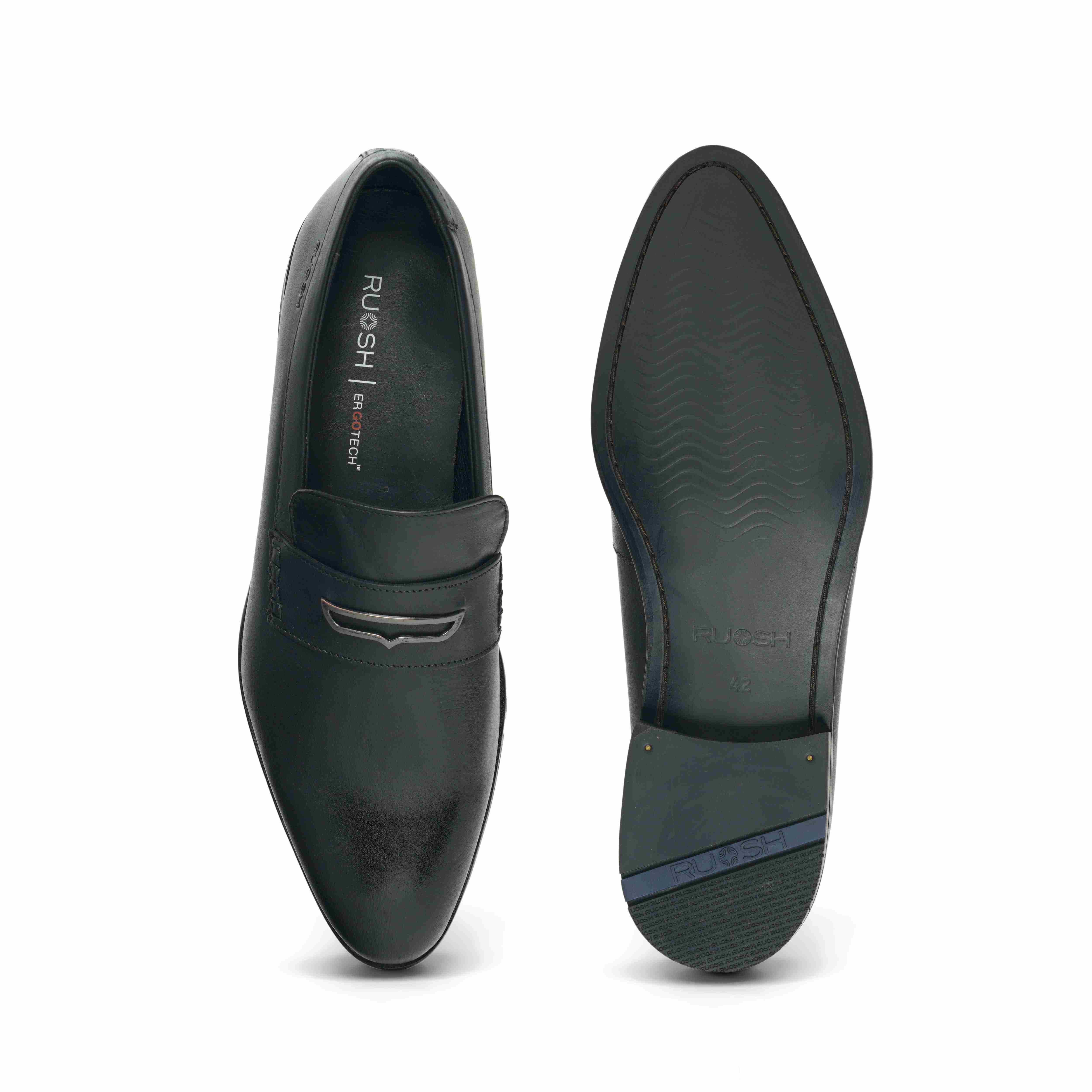 The Presto Ruosh Men Black Formal Slip-On