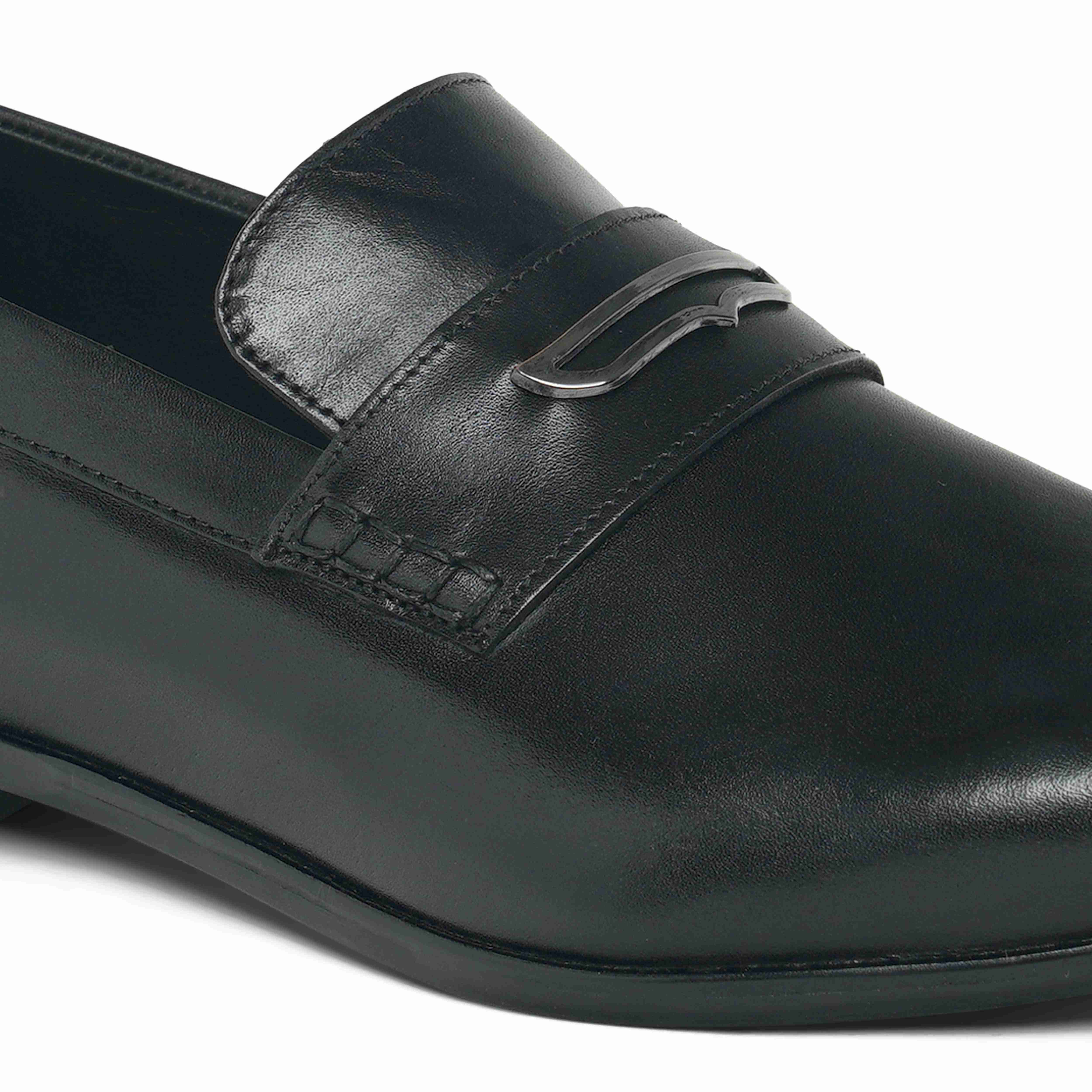 The Presto Ruosh Men Black Formal Slip-On