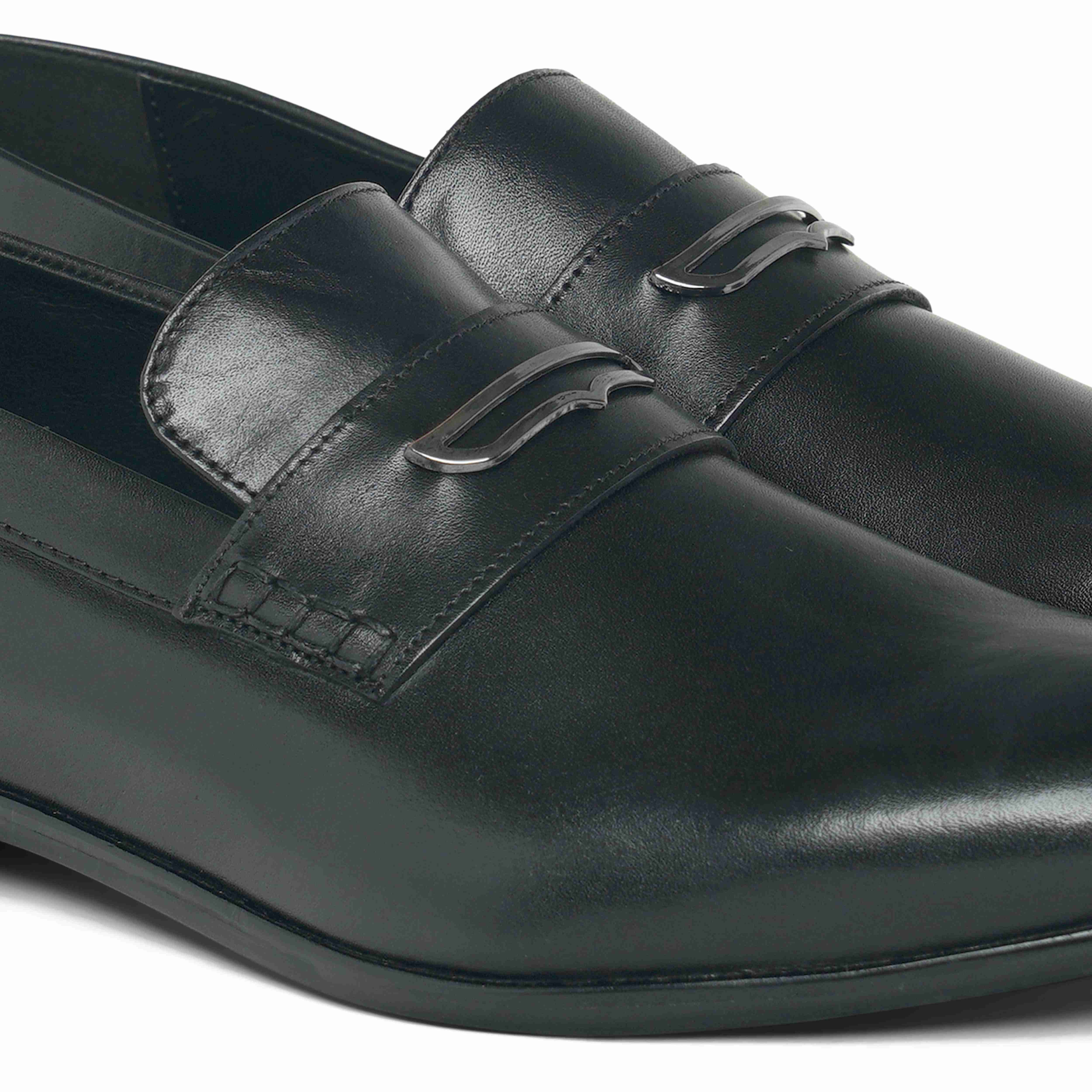 The Presto Ruosh Men Black Formal Slip-On