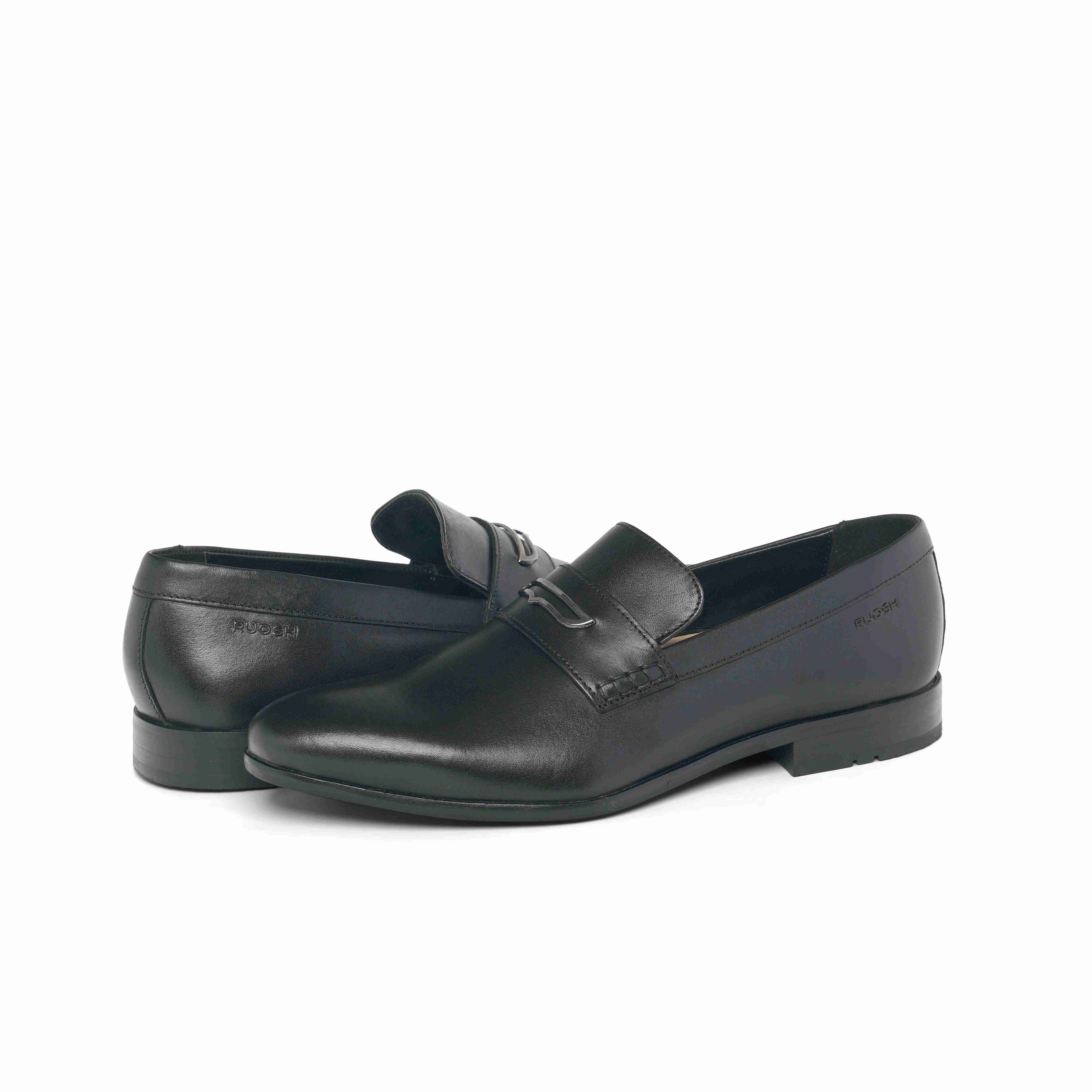 The Presto Ruosh Men Black Formal Slip-On