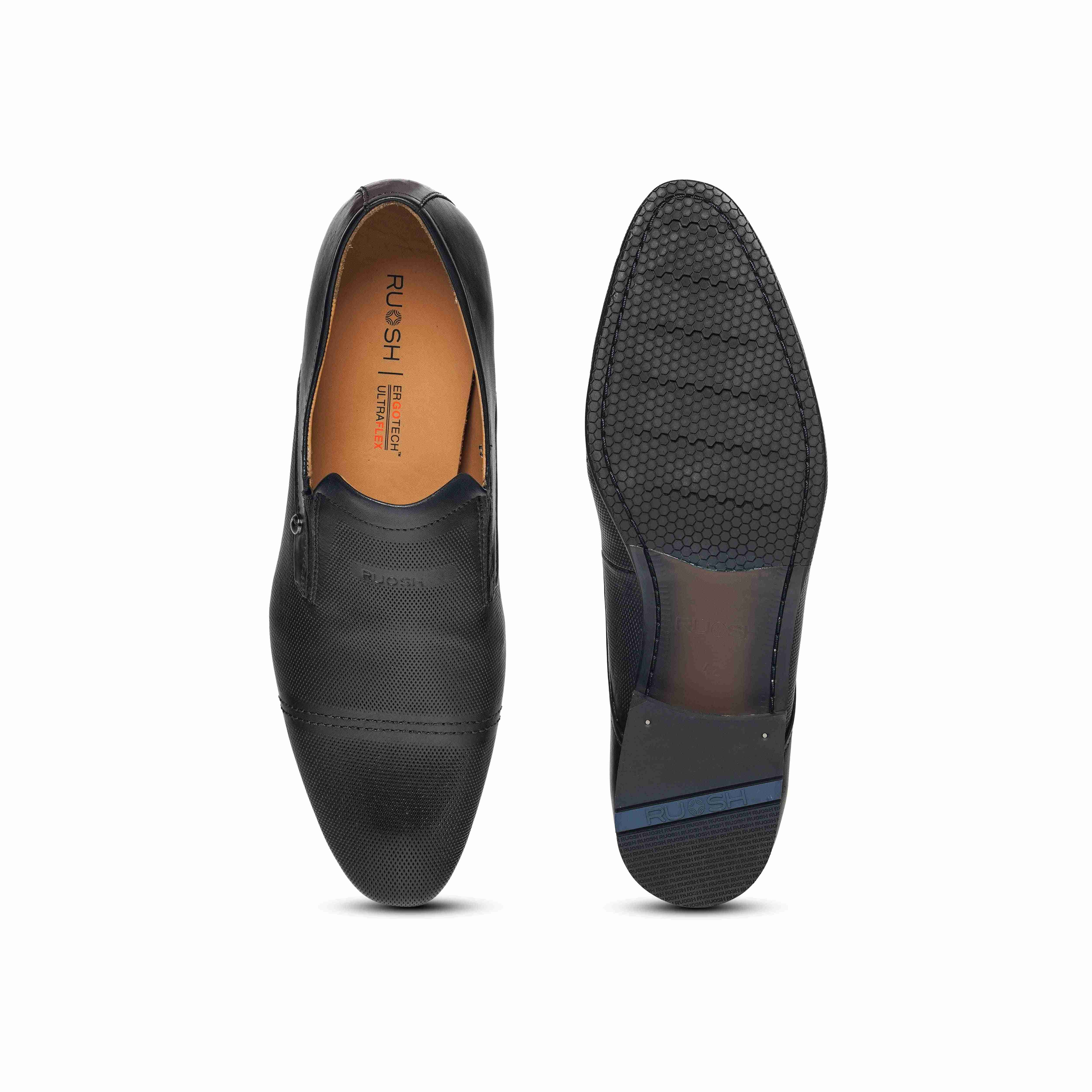 The Lando Ruosh Men Black Formal Slip-On