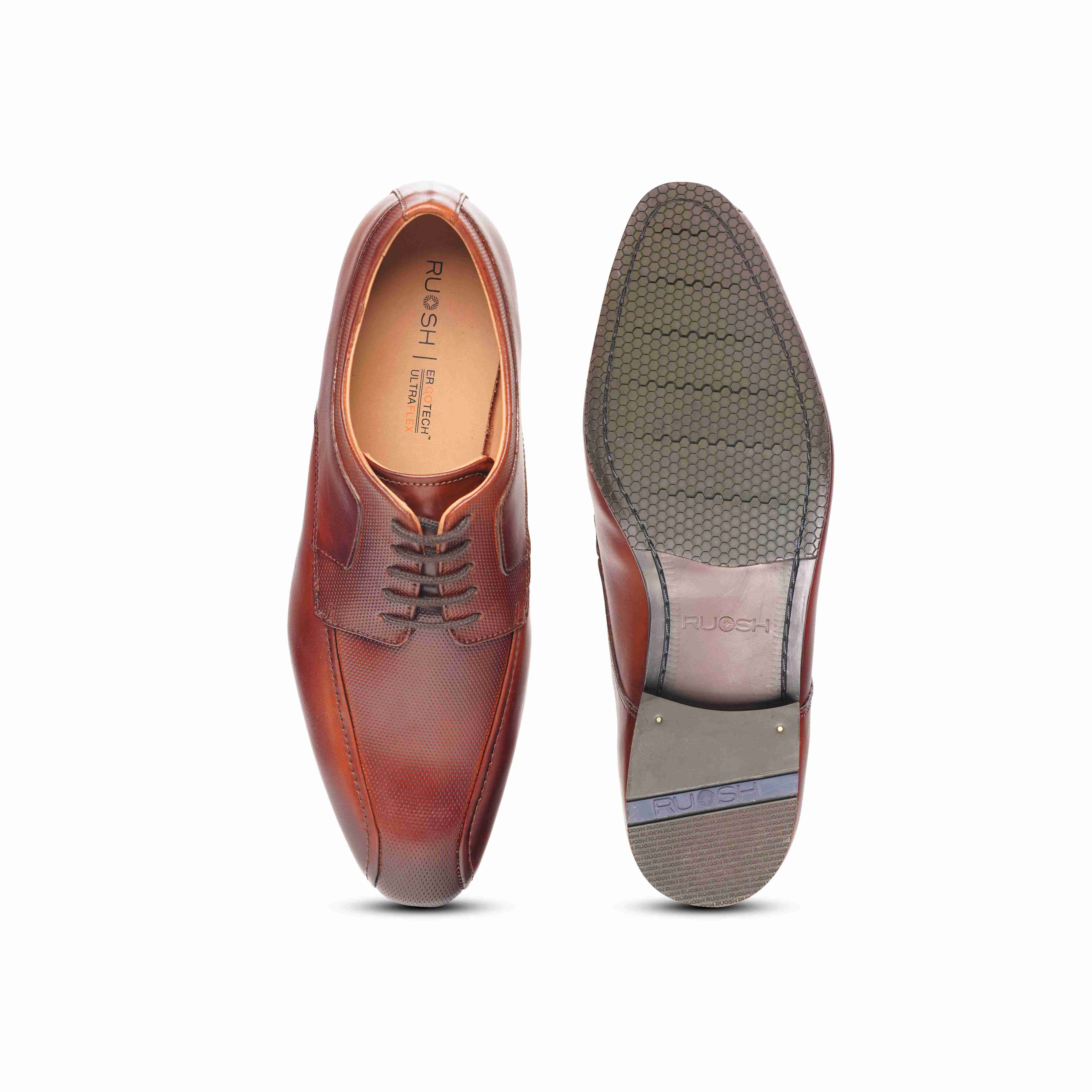The Lando Ruosh Men Tan Bicycle-Cut Lace-Up
