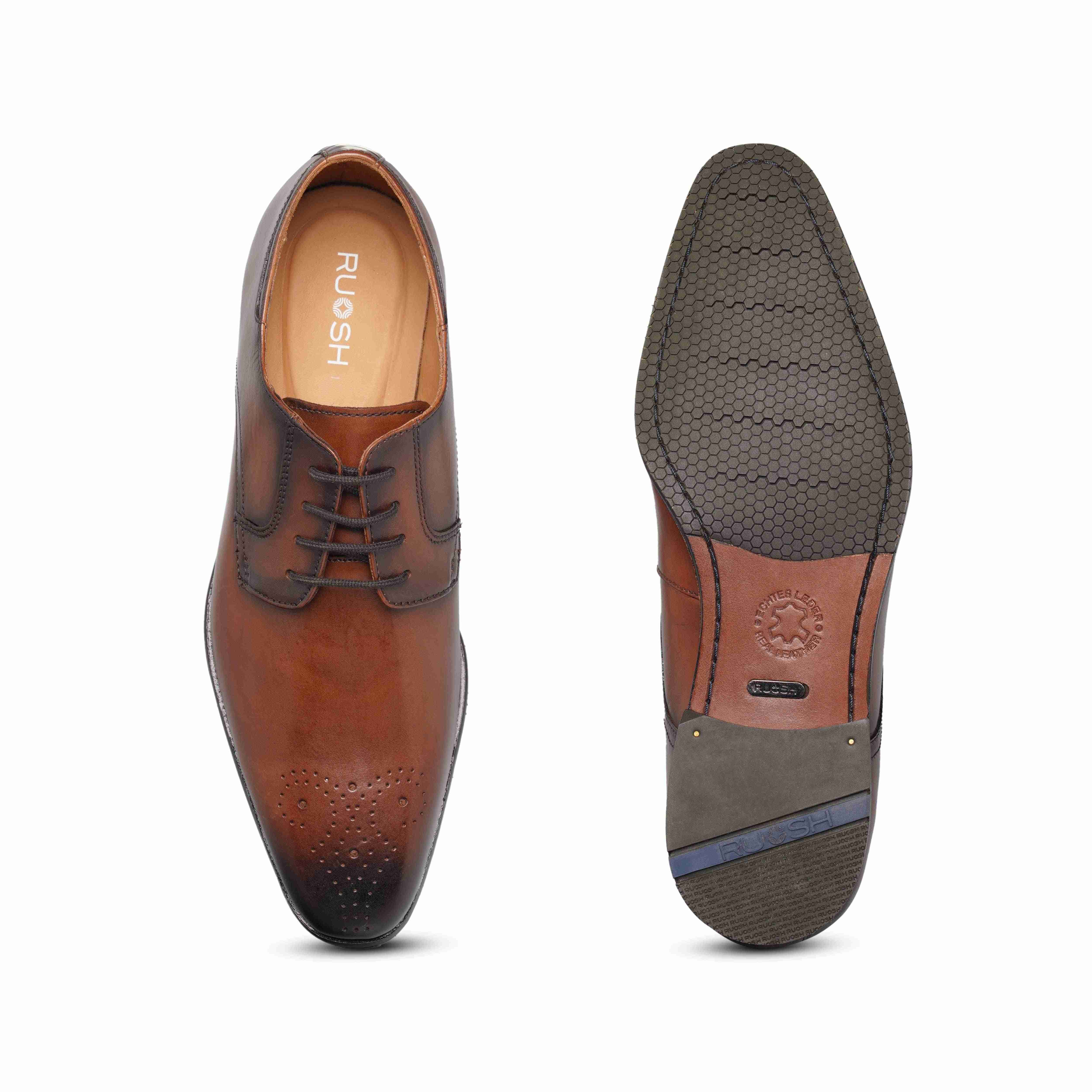 The Alba Ruosh Men Tan Formal Lace-Up