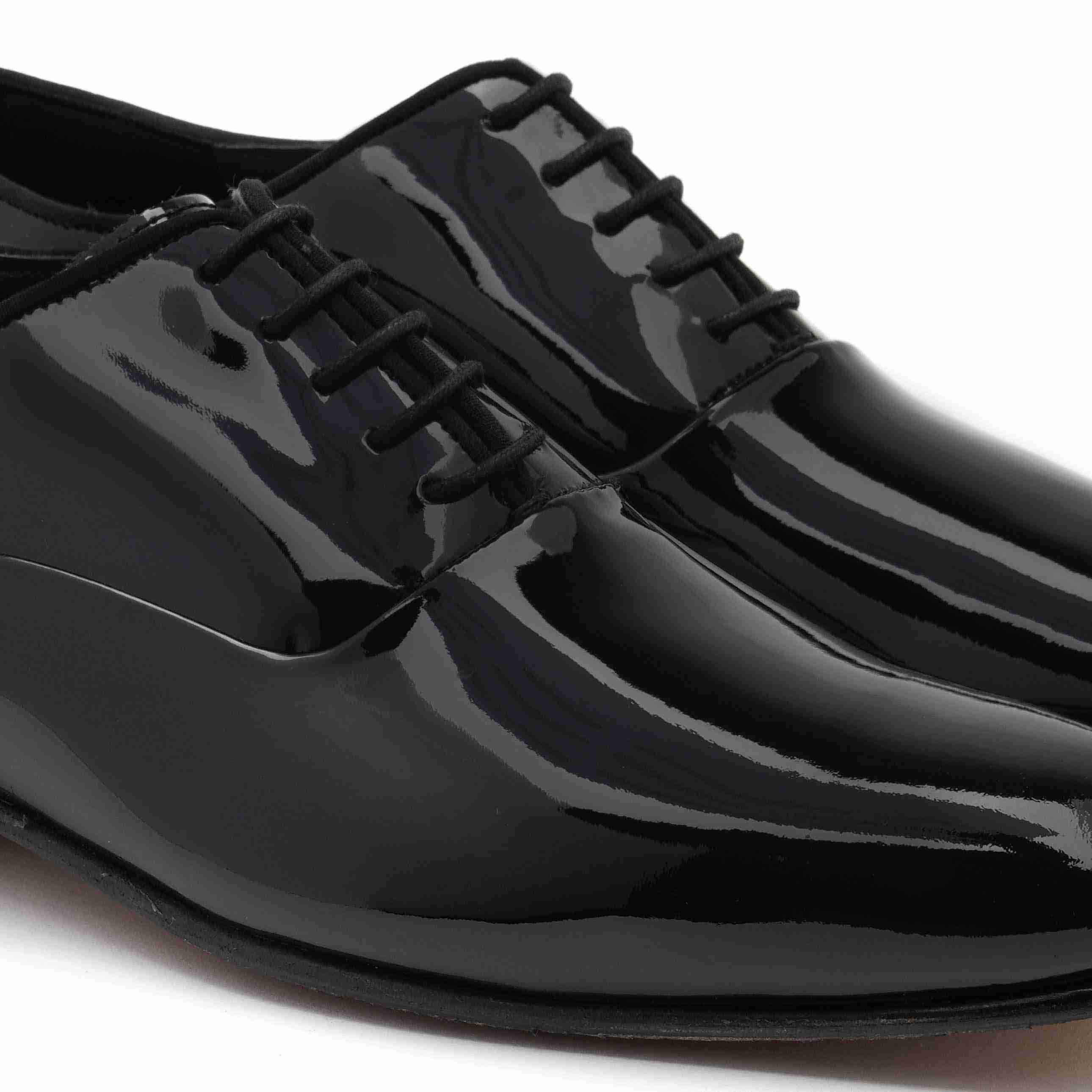 The Bret Ruosh Men Black Glossy Patent Oxford