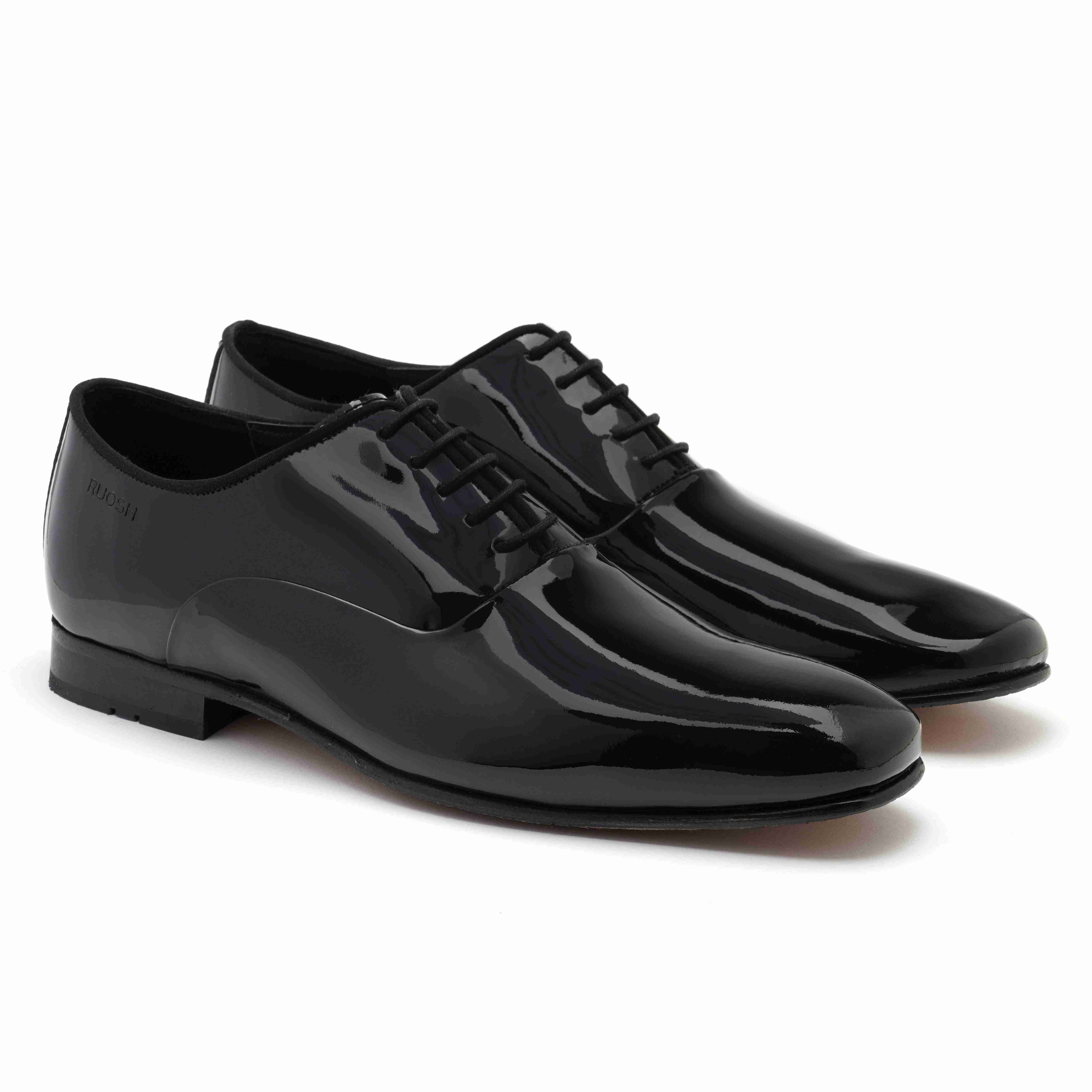 The Bret Ruosh Men Black Glossy Patent Oxford