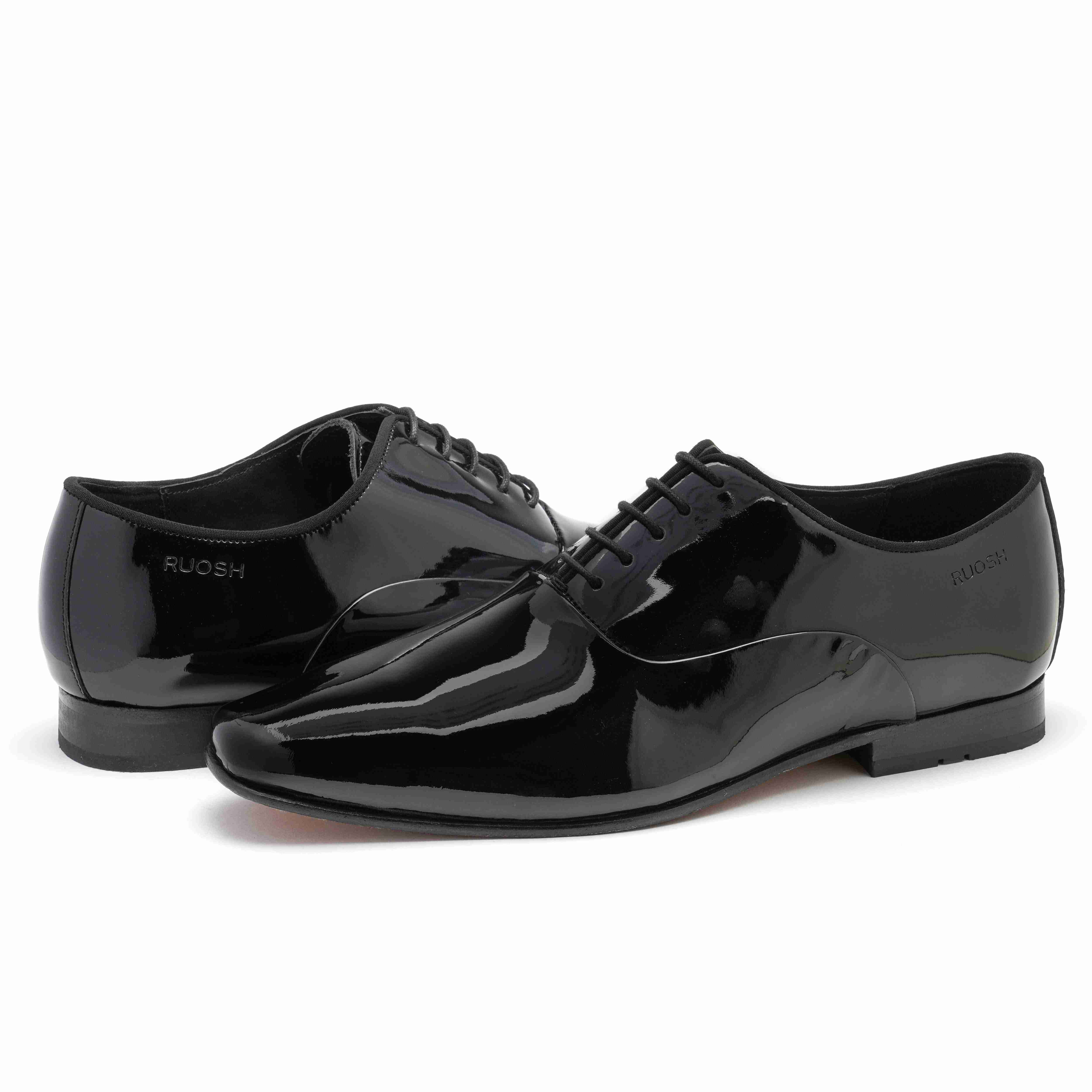 The Bret Ruosh Men Black Glossy Patent Oxford