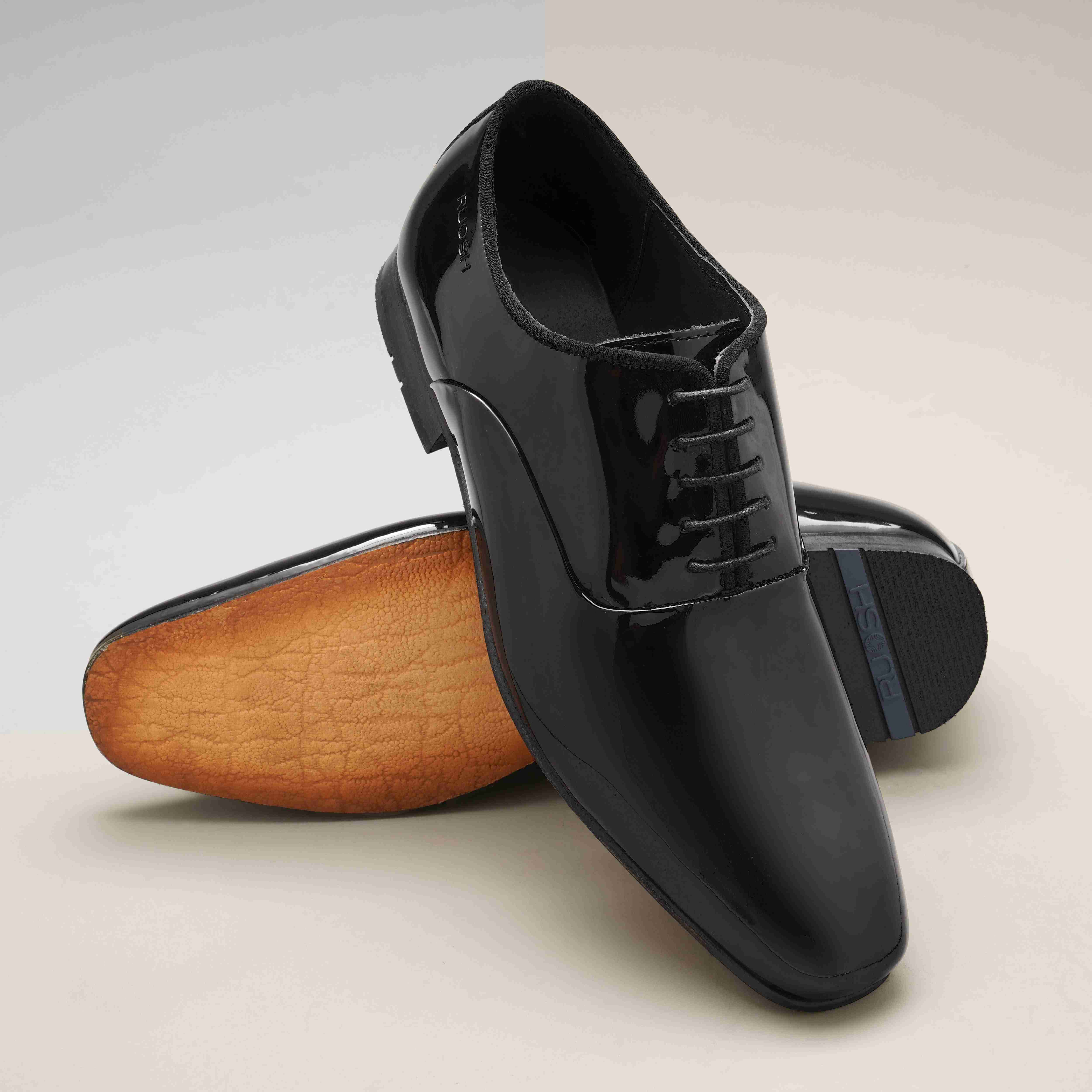 The Bret Ruosh Men Black Glossy Patent Oxford