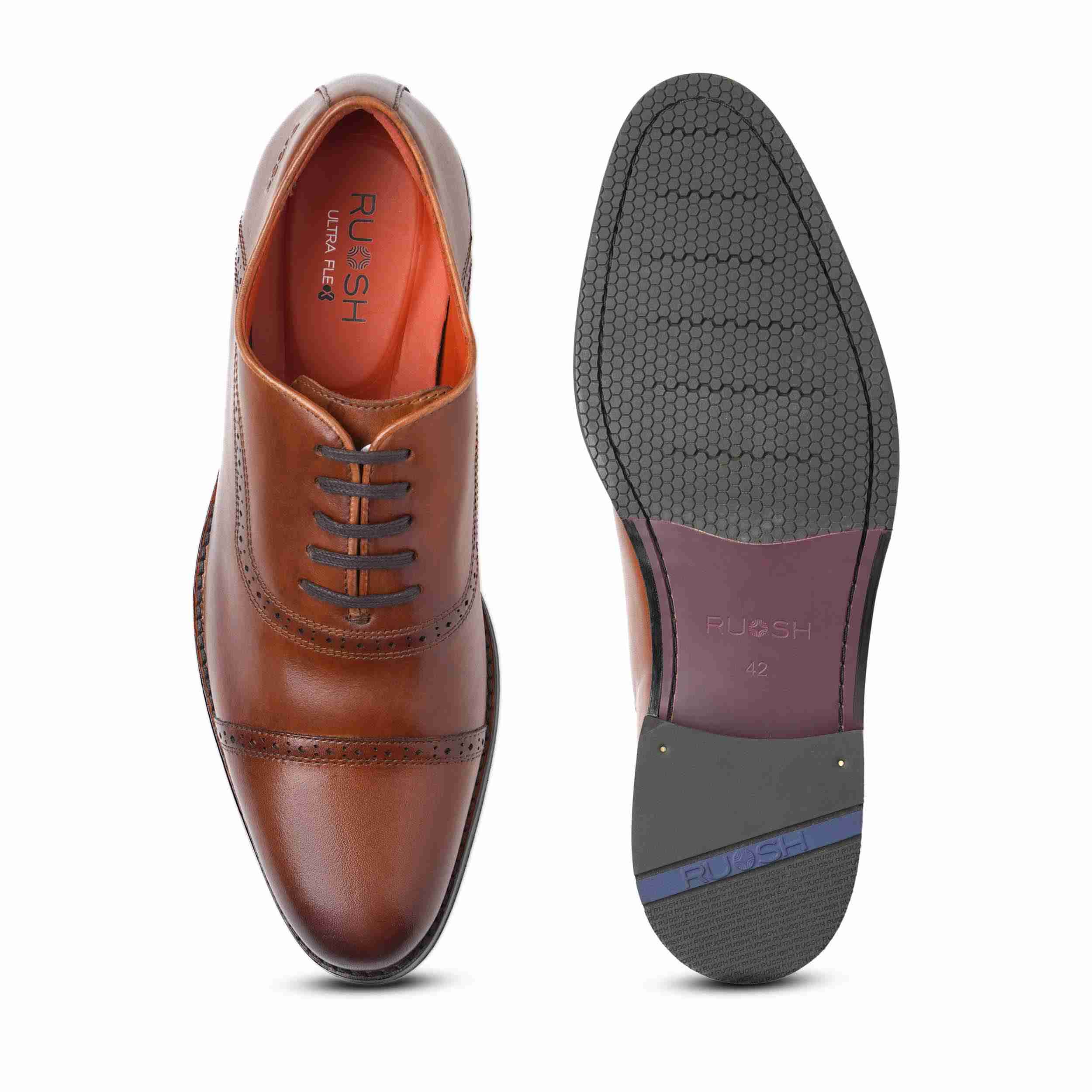 The Todd Ruosh Men Tan Classic Oxford Brogue