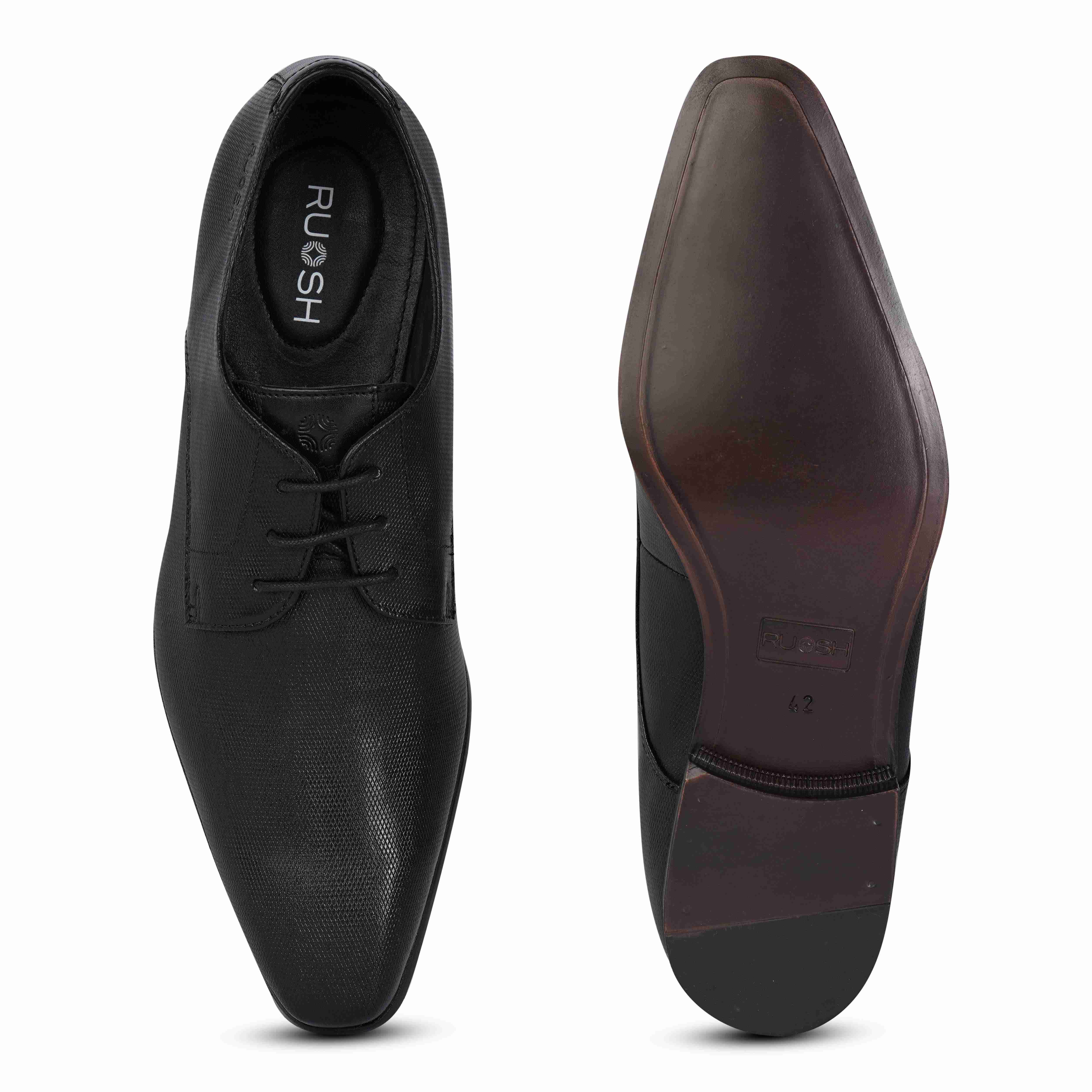 The King Ruosh Men Black Formal Lace-Up