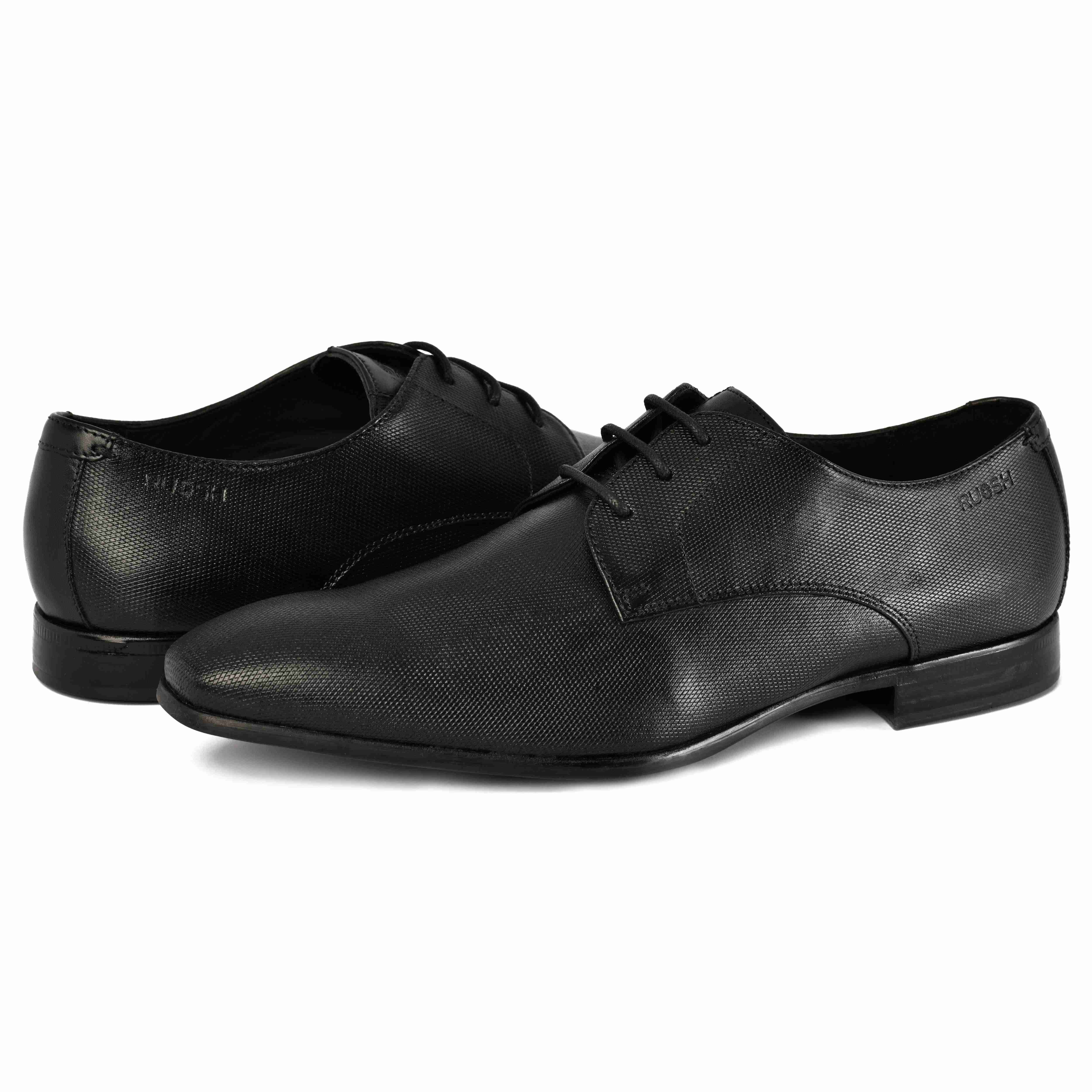 The King Ruosh Men Black Formal Lace-Up