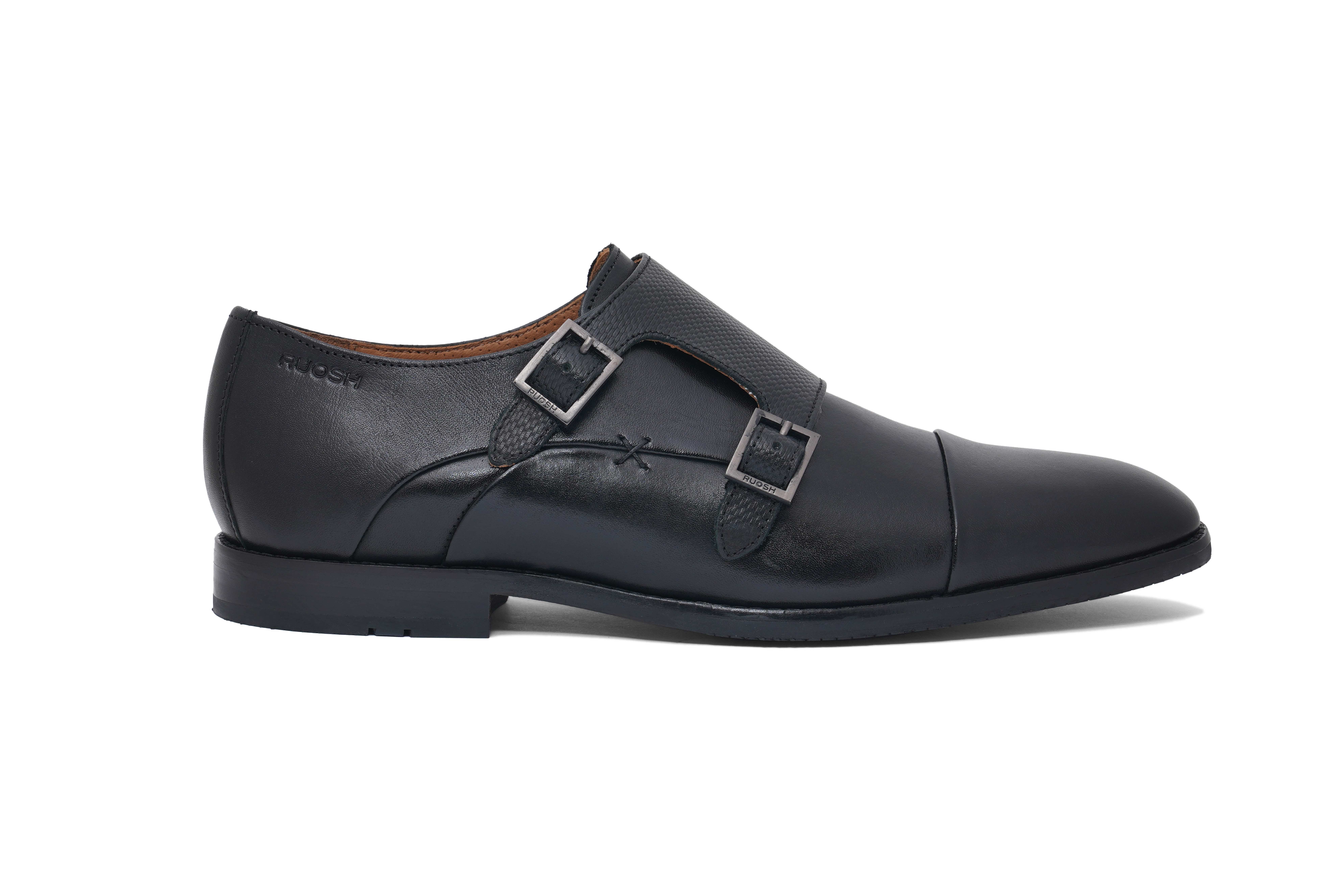The Colombo Ruosh Men Black Formal Double Monk