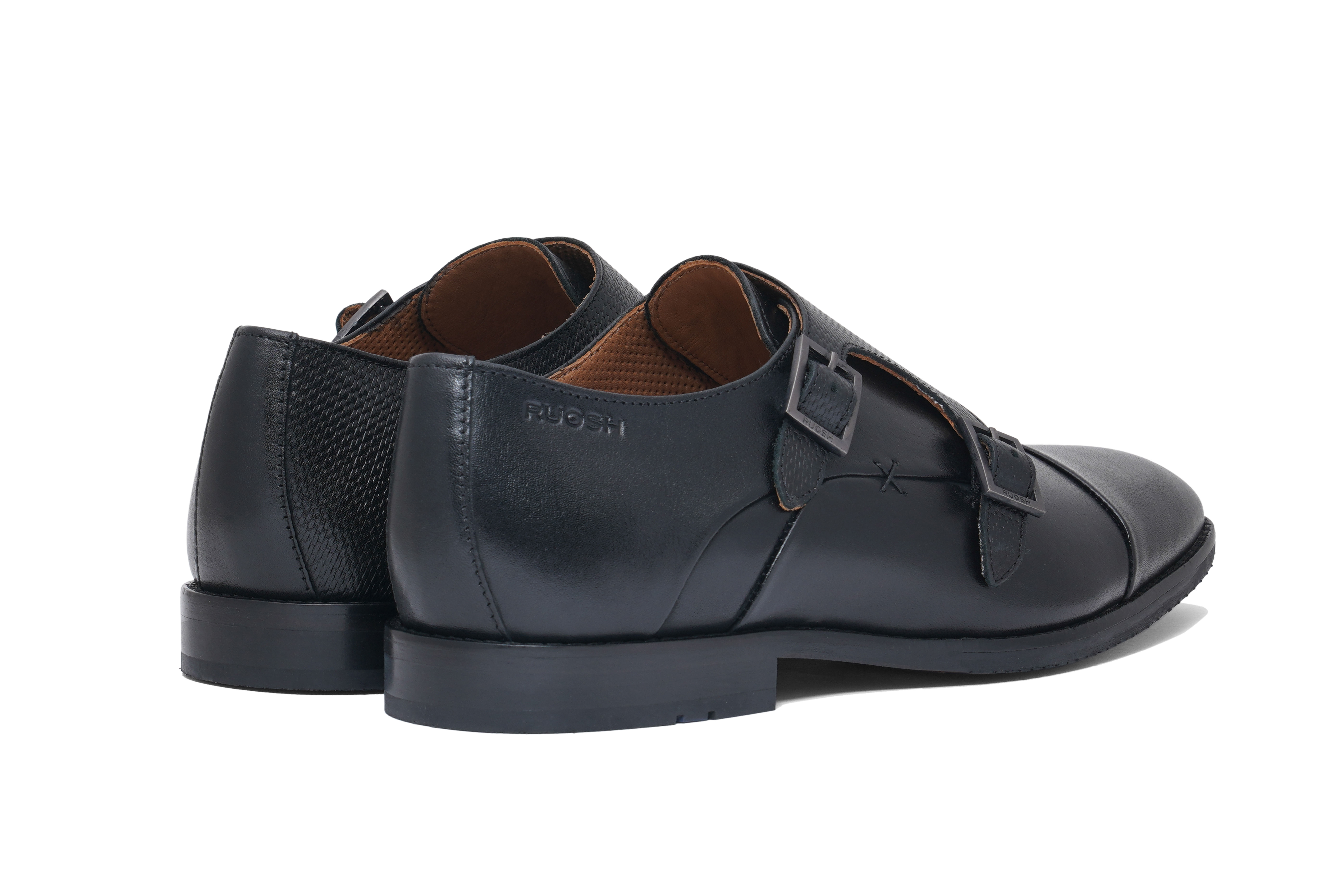 The Colombo Ruosh Men Black Formal Double Monk