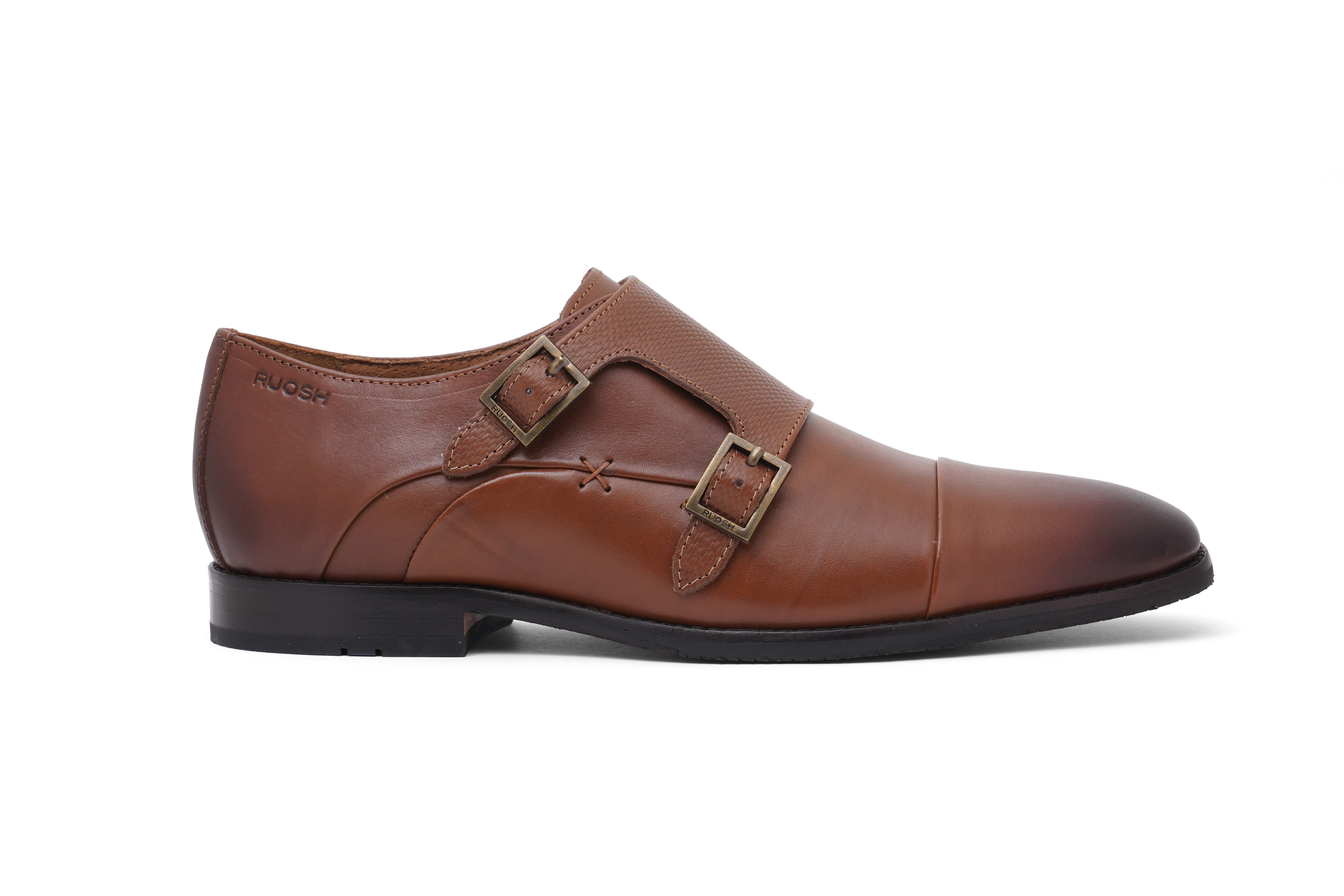 The Colombo Ruosh Men Tan Formal Double Monk