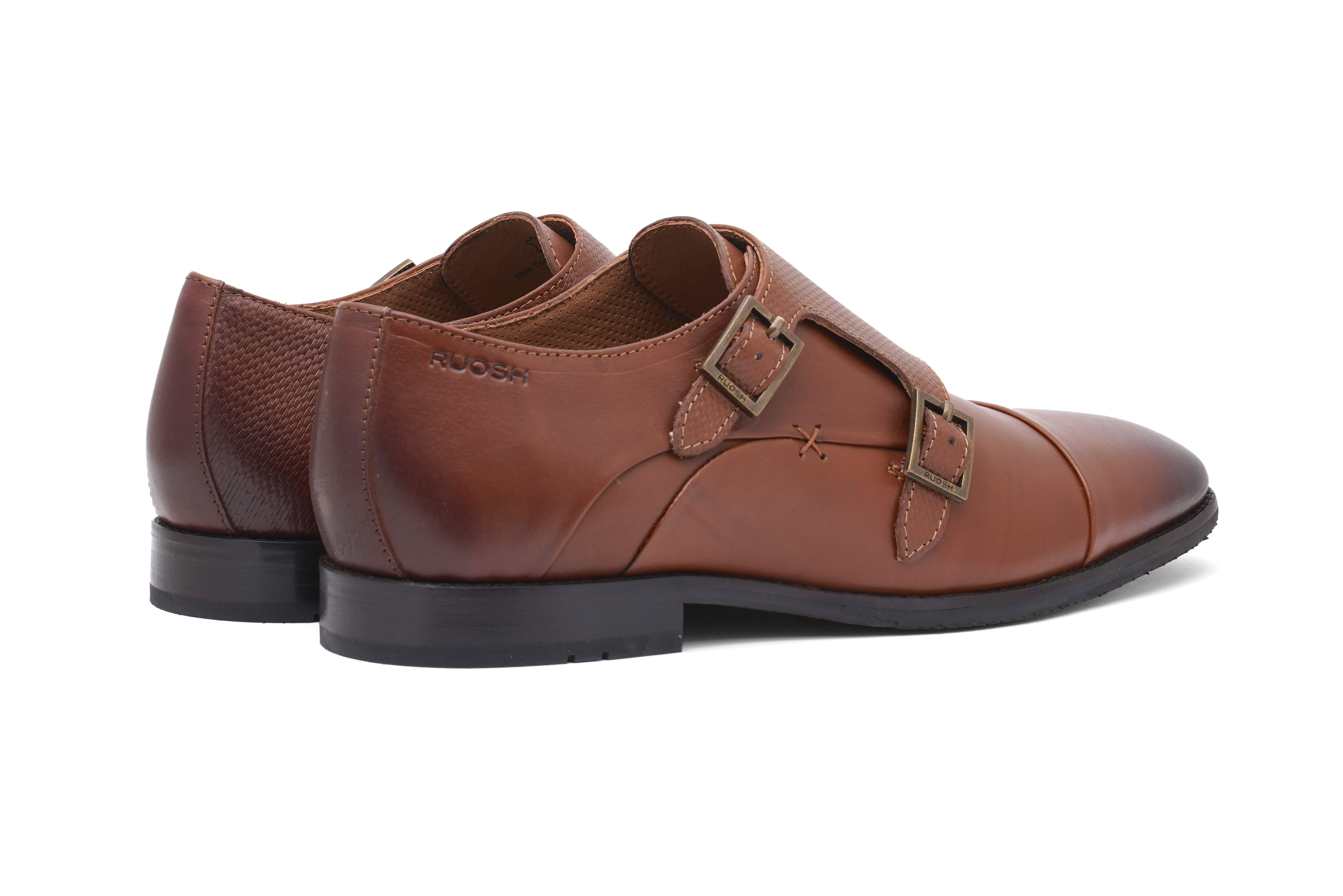 The Colombo Ruosh Men Tan Formal Double Monk