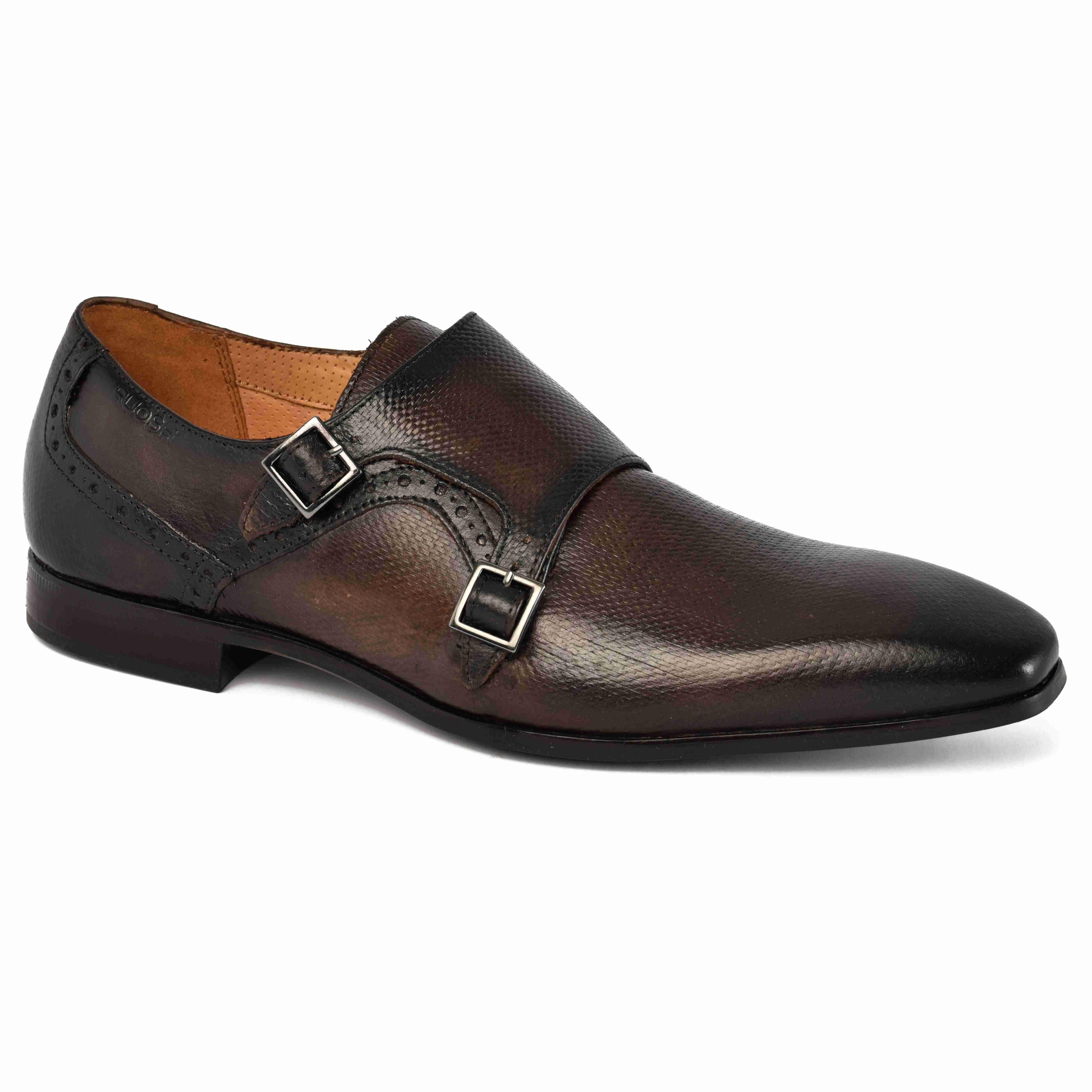 The King Ruosh Men Brown Formal Double Monk
