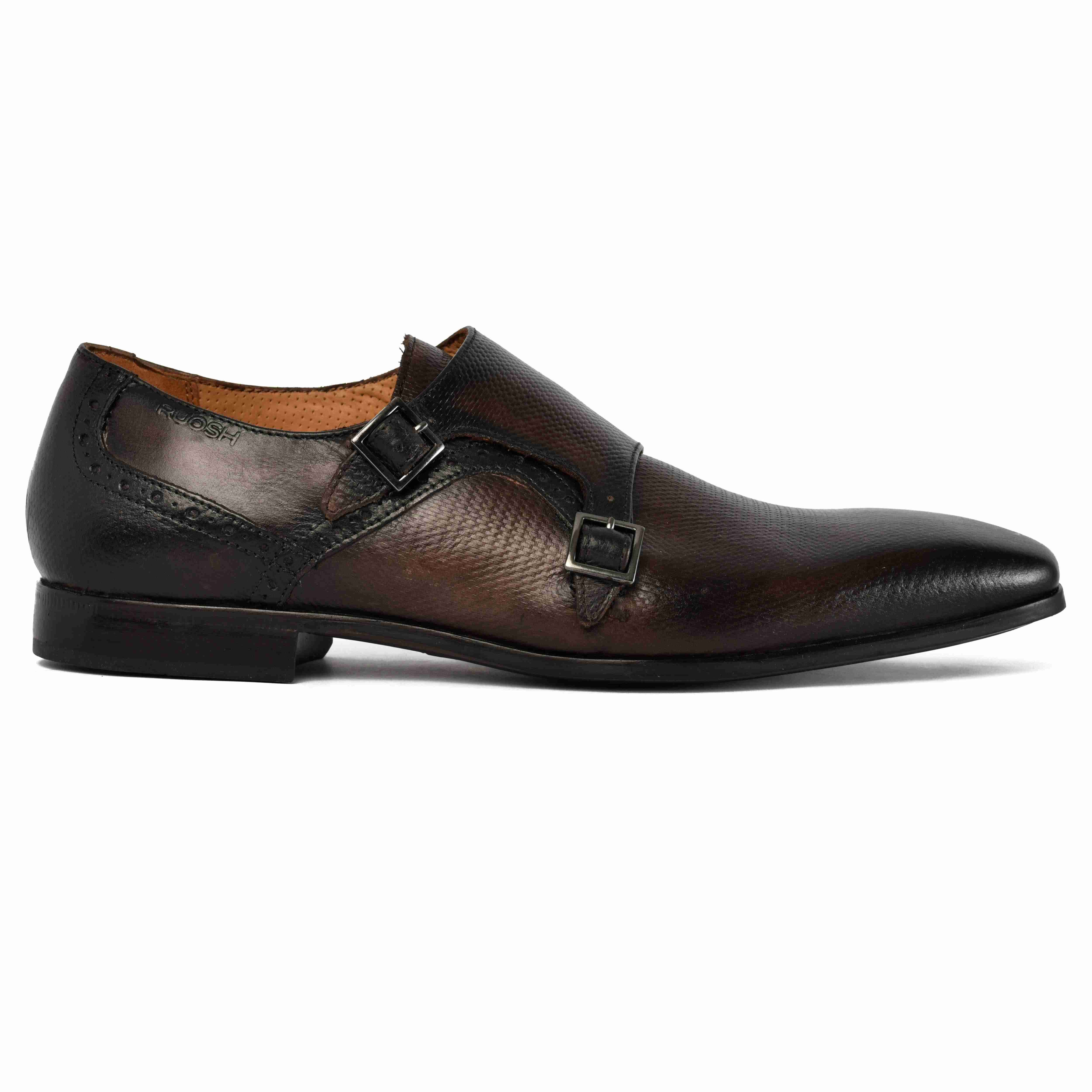 The King Ruosh Men Brown Formal Double Monk