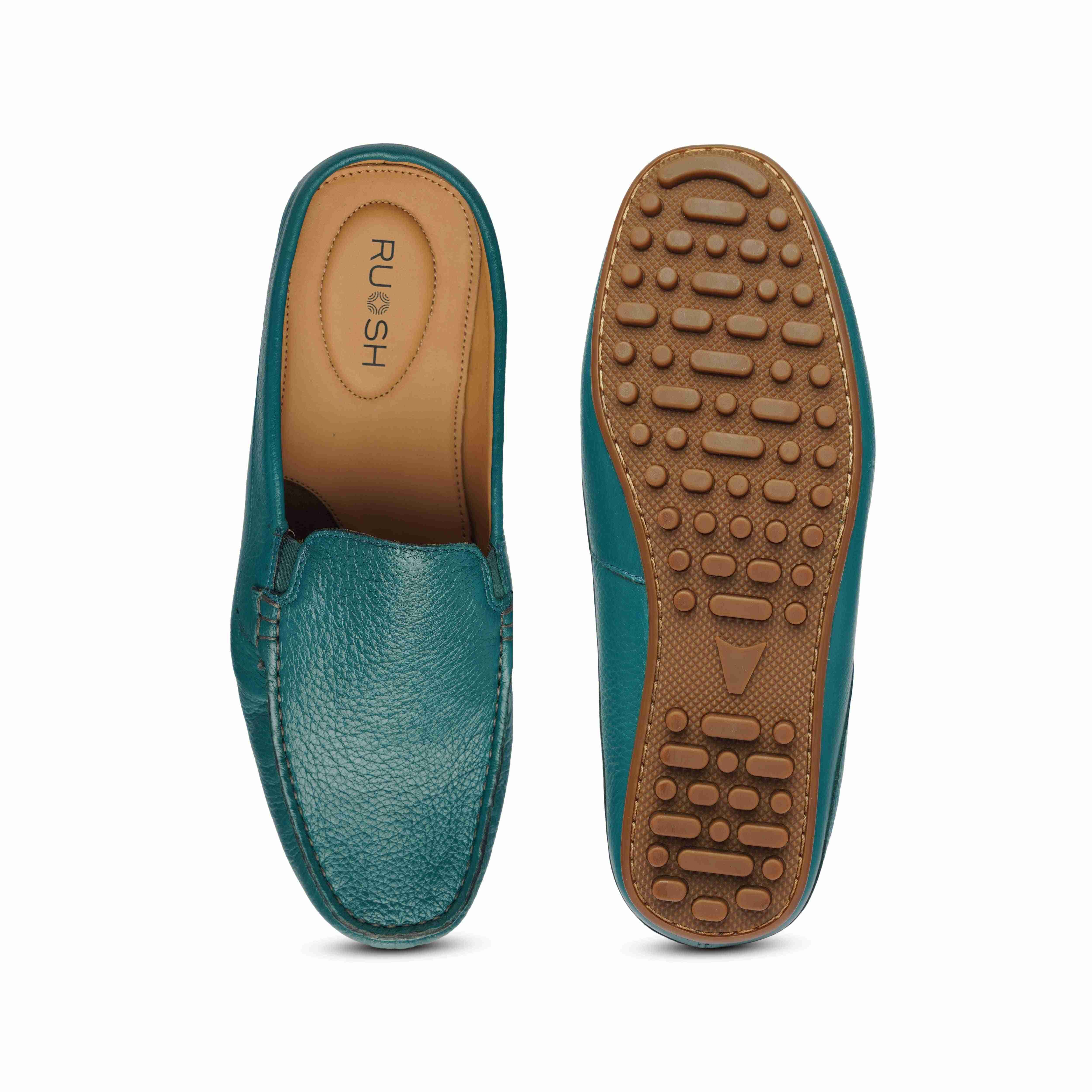 The Seti Ruosh Men Turquoise Soft Leather Mule