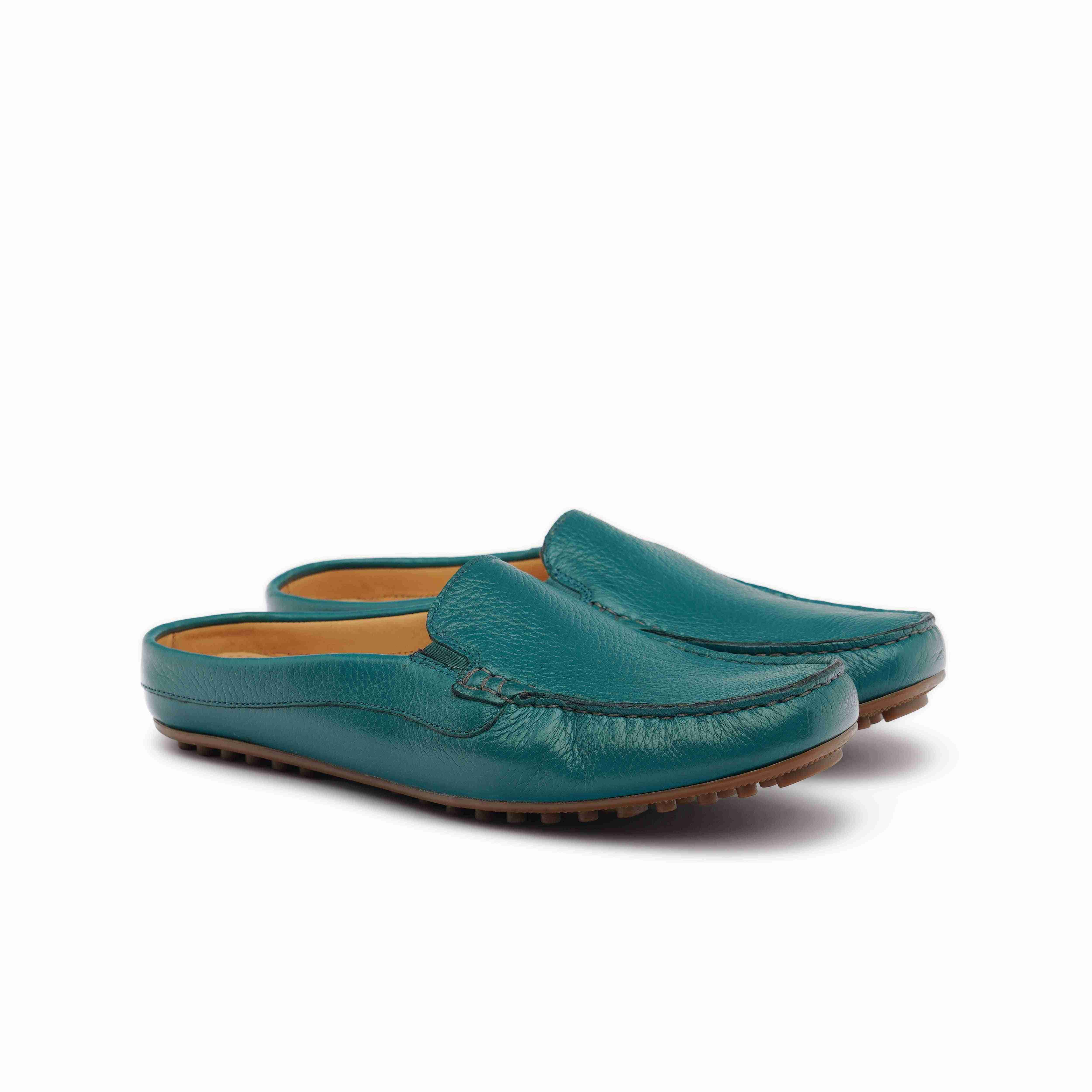 The Seti Ruosh Men Turquoise Soft Leather Mule