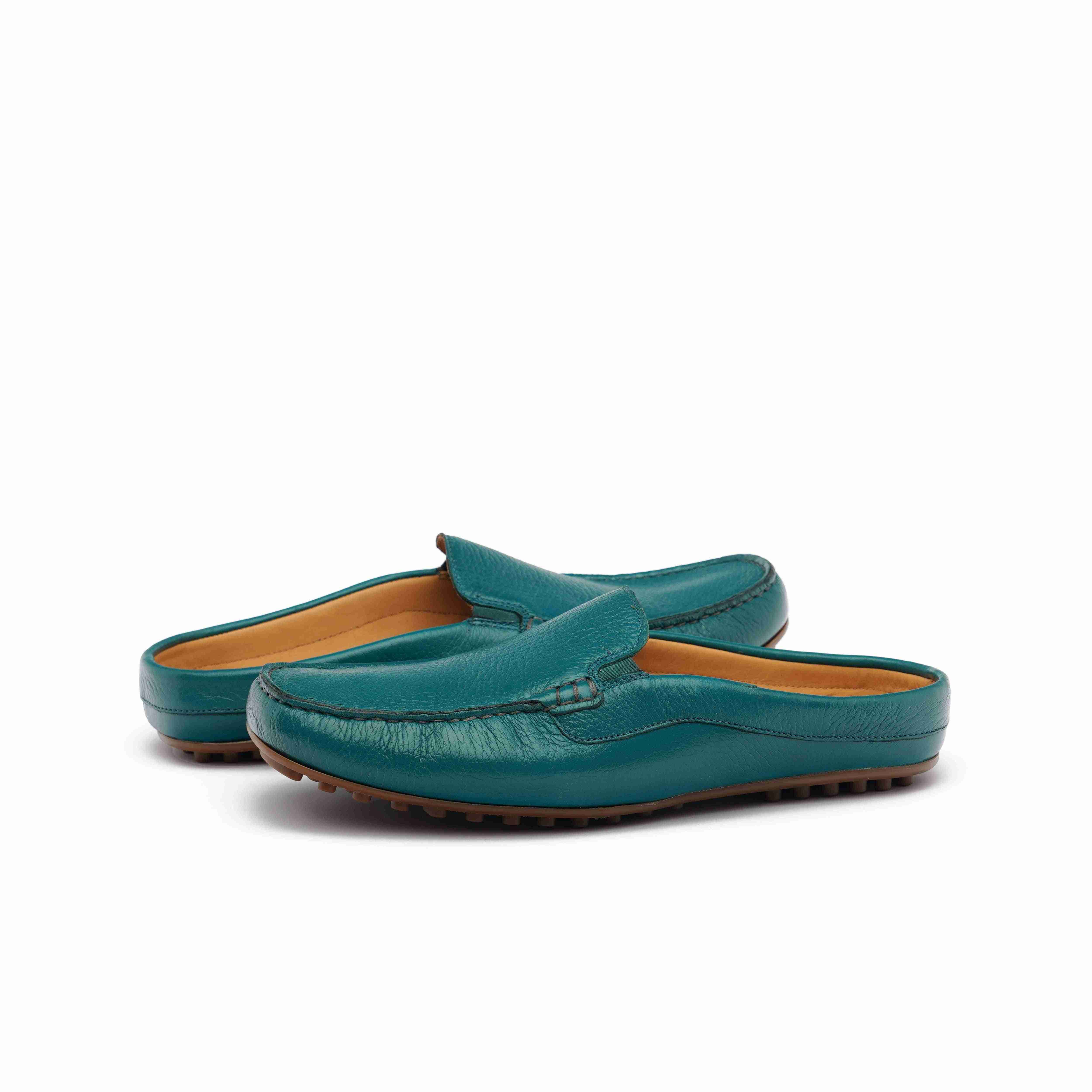The Seti Ruosh Men Turquoise Soft Leather Mule