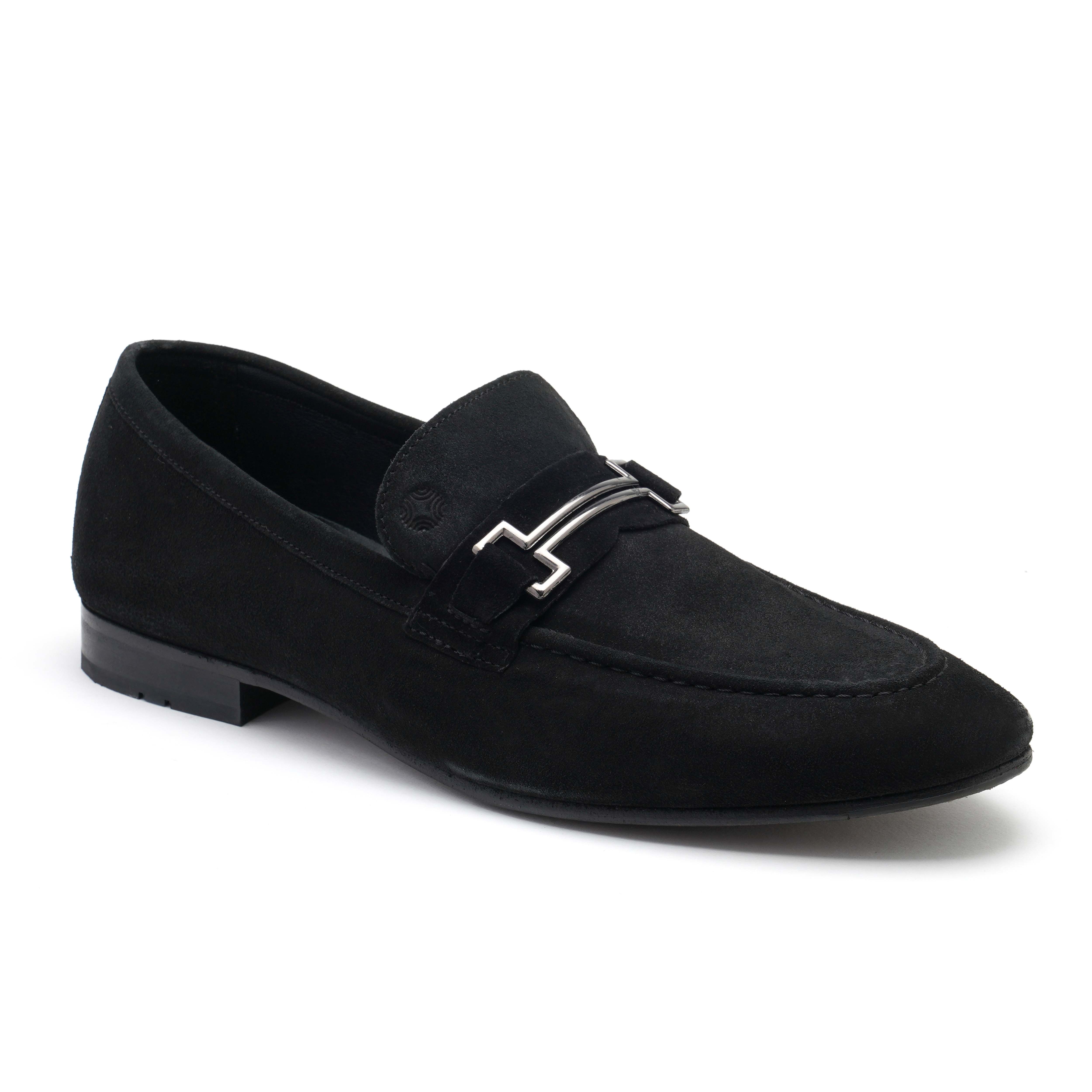 The Paul Ruosh Men Black Nubuck Bit Loafer